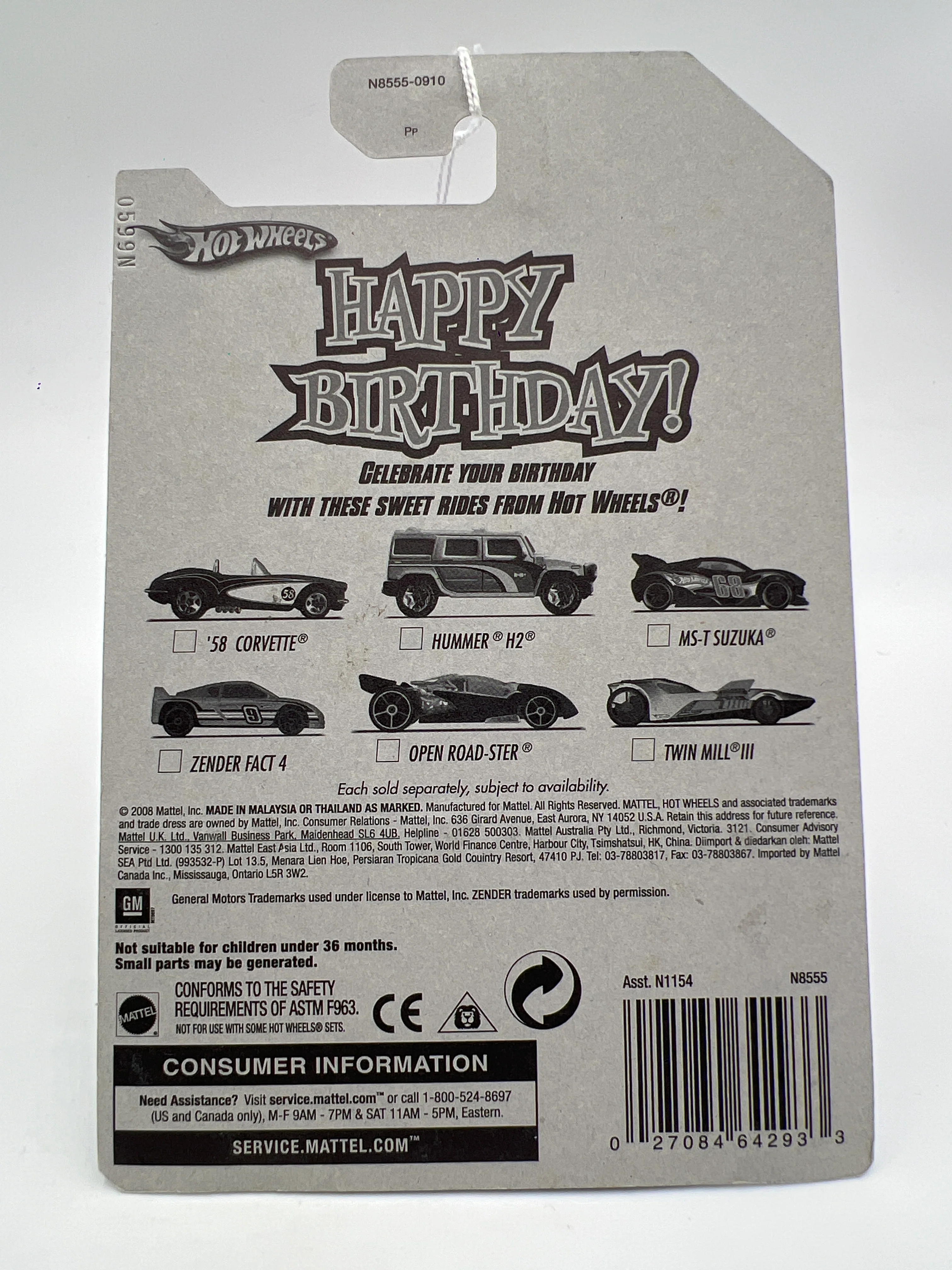 Hot Wheels Walmart Exclusive Happy Birthday Twin Mill III Yellow 158A - Image 6
