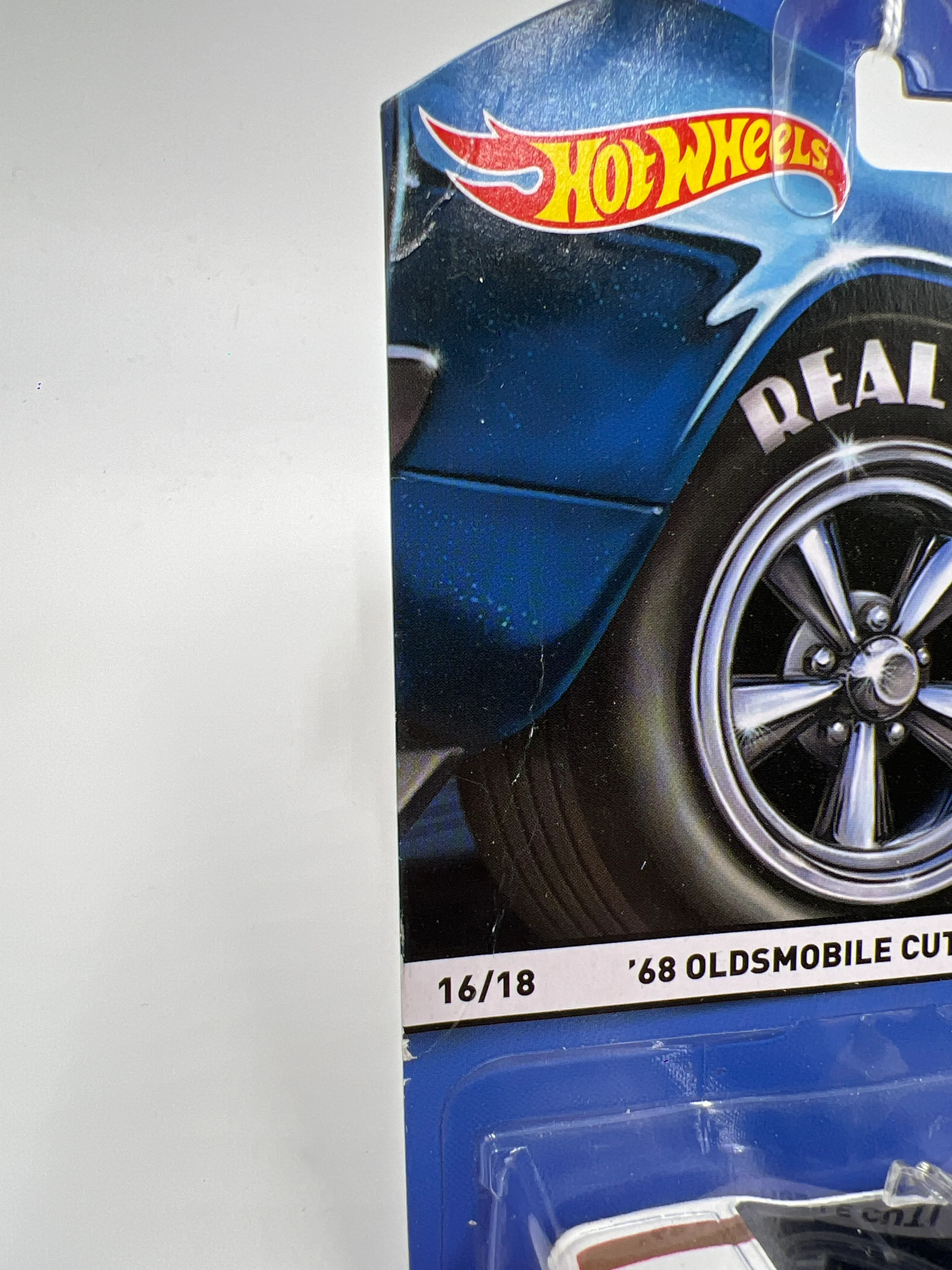 Hot Wheels Heritage Real Riders #16 Hurst 68 Oldsmobile Cutlass Convertible White (Bad Card) 245B - Image 7