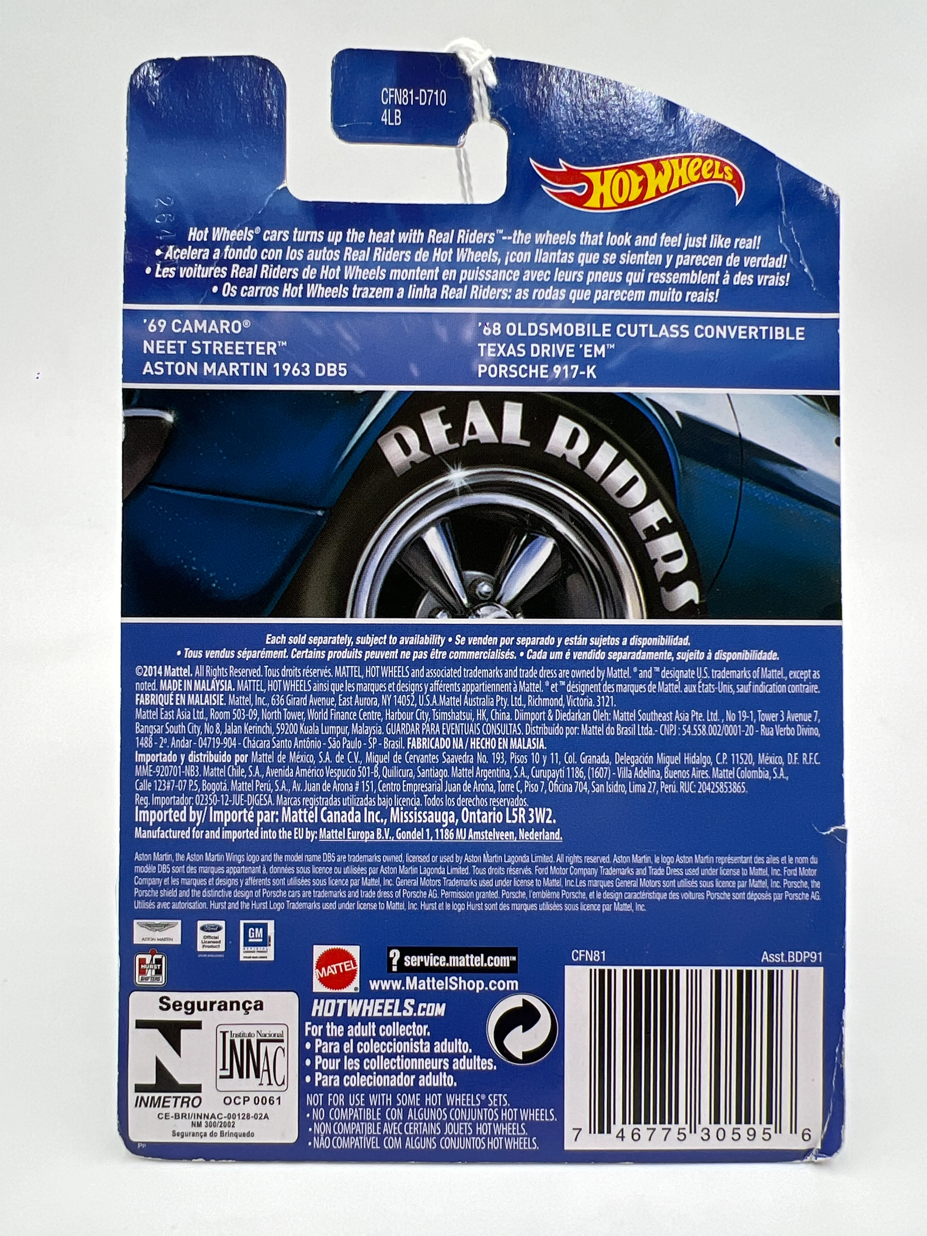 Hot Wheels Heritage Real Riders #16 Hurst 68 Oldsmobile Cutlass Convertible White (Bad Card) 245B - Image 9