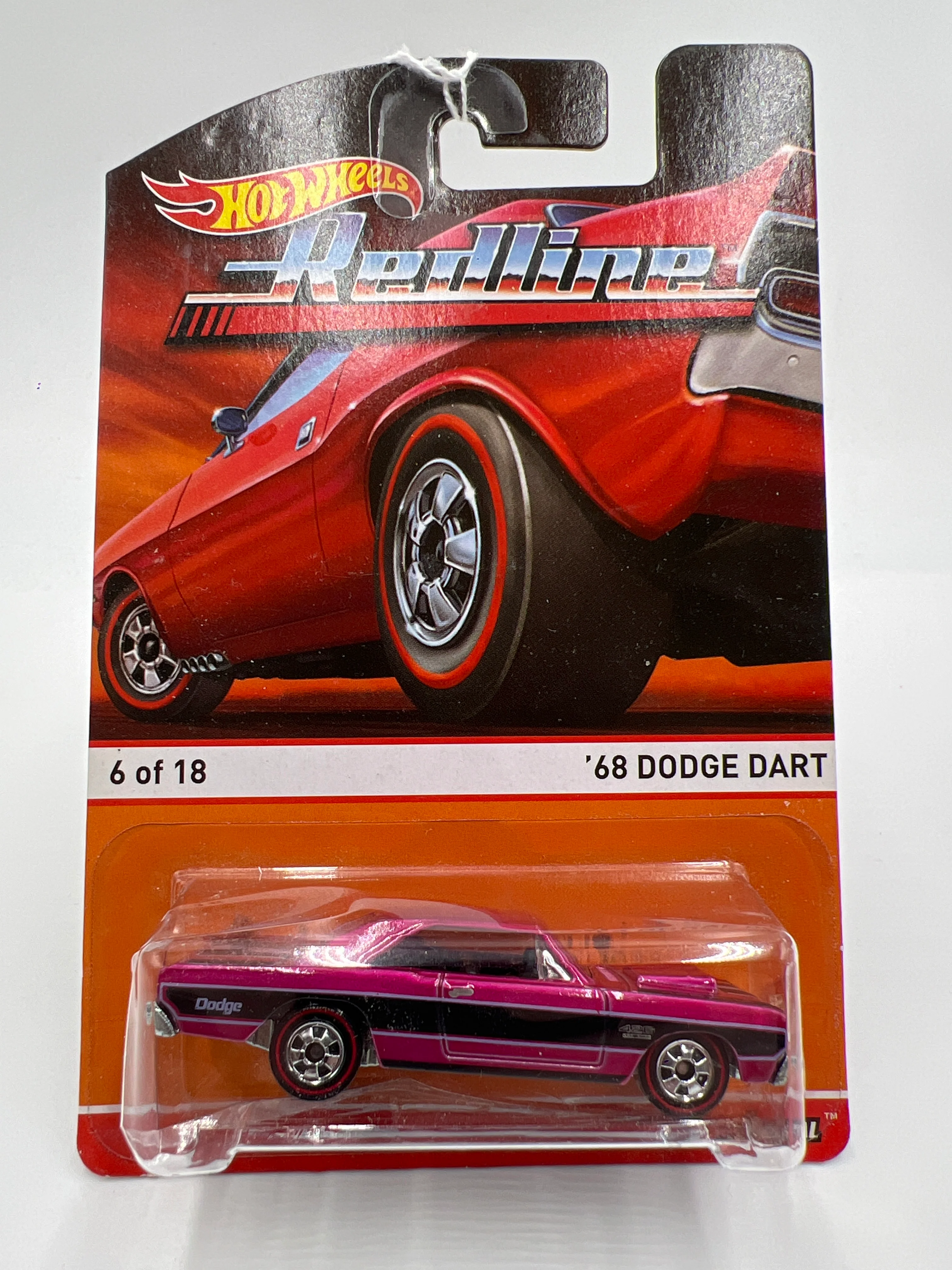Hot Wheels Heritage Redline #6 68 Dodge Dart Pink dented Blister 160N - Image 2
