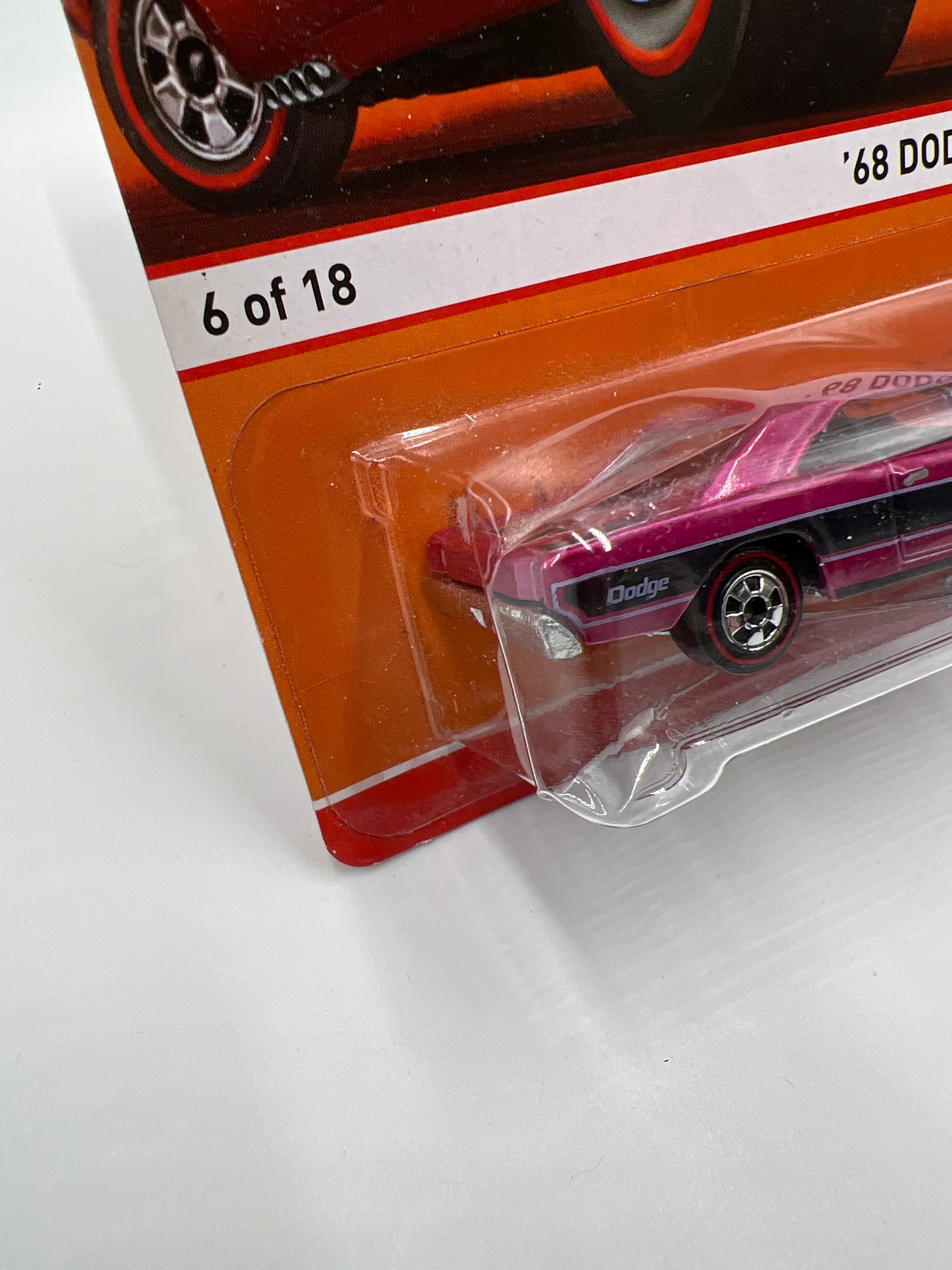 Hot Wheels Heritage Redline #6 68 Dodge Dart Pink dented Blister 160N - Image 5