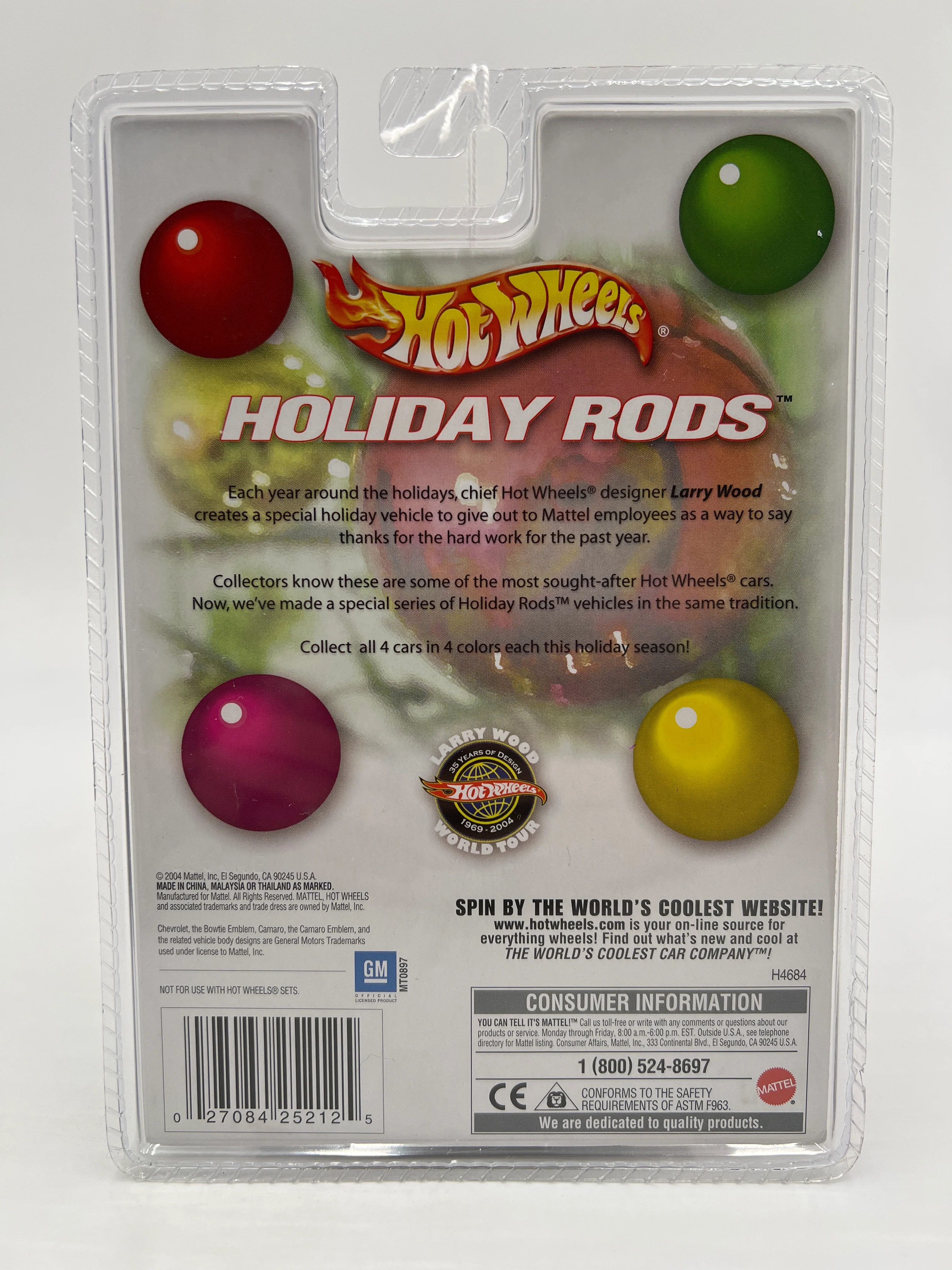 2004 Hot Wheels Larry Wood Holiday Rods #1 67 Camaro White - Image 6