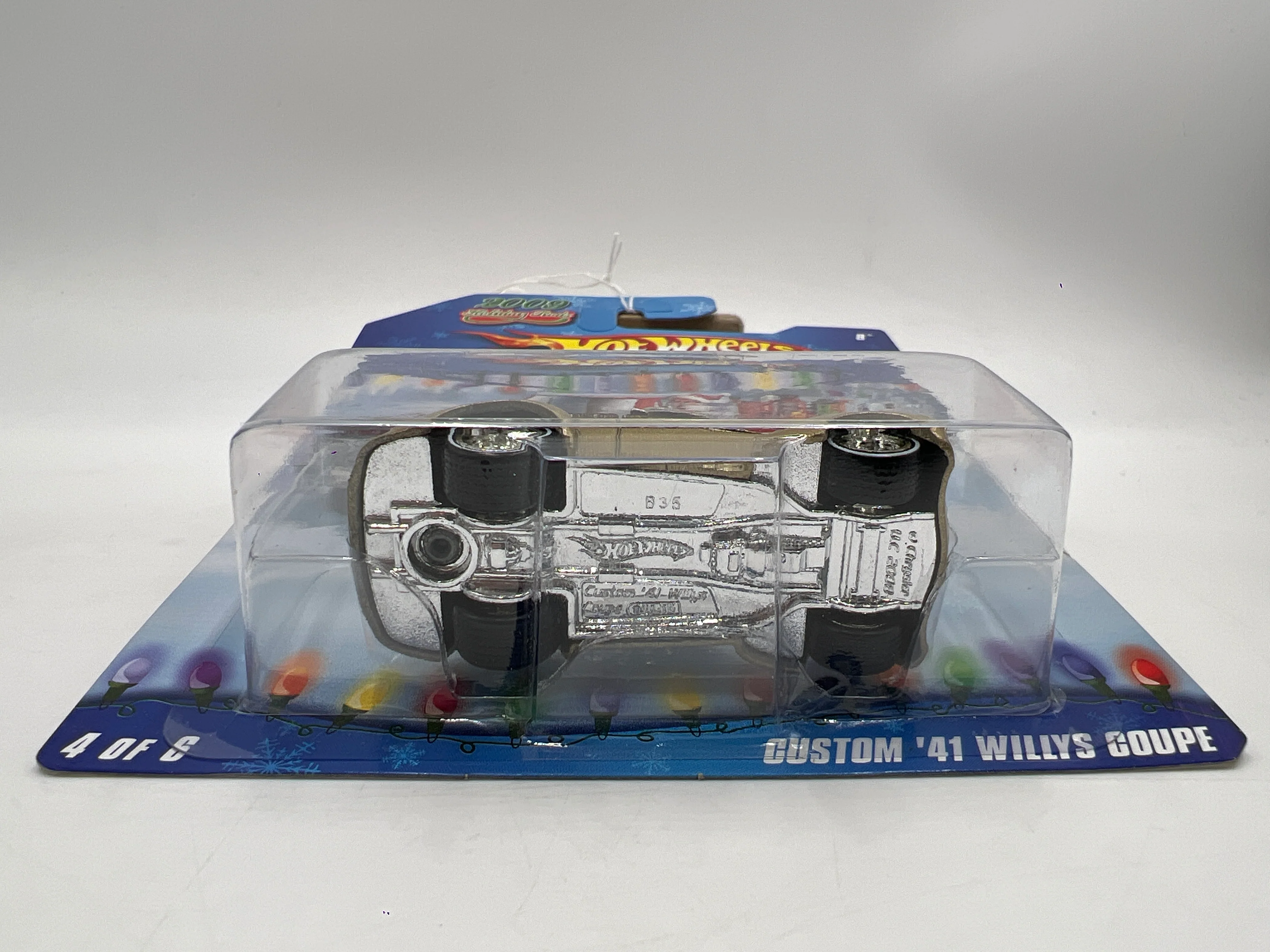 Hot Wheels Premium 2009 Holiday Rods #4 Custom 41 Willys Coupe Silver Gold - Image 6