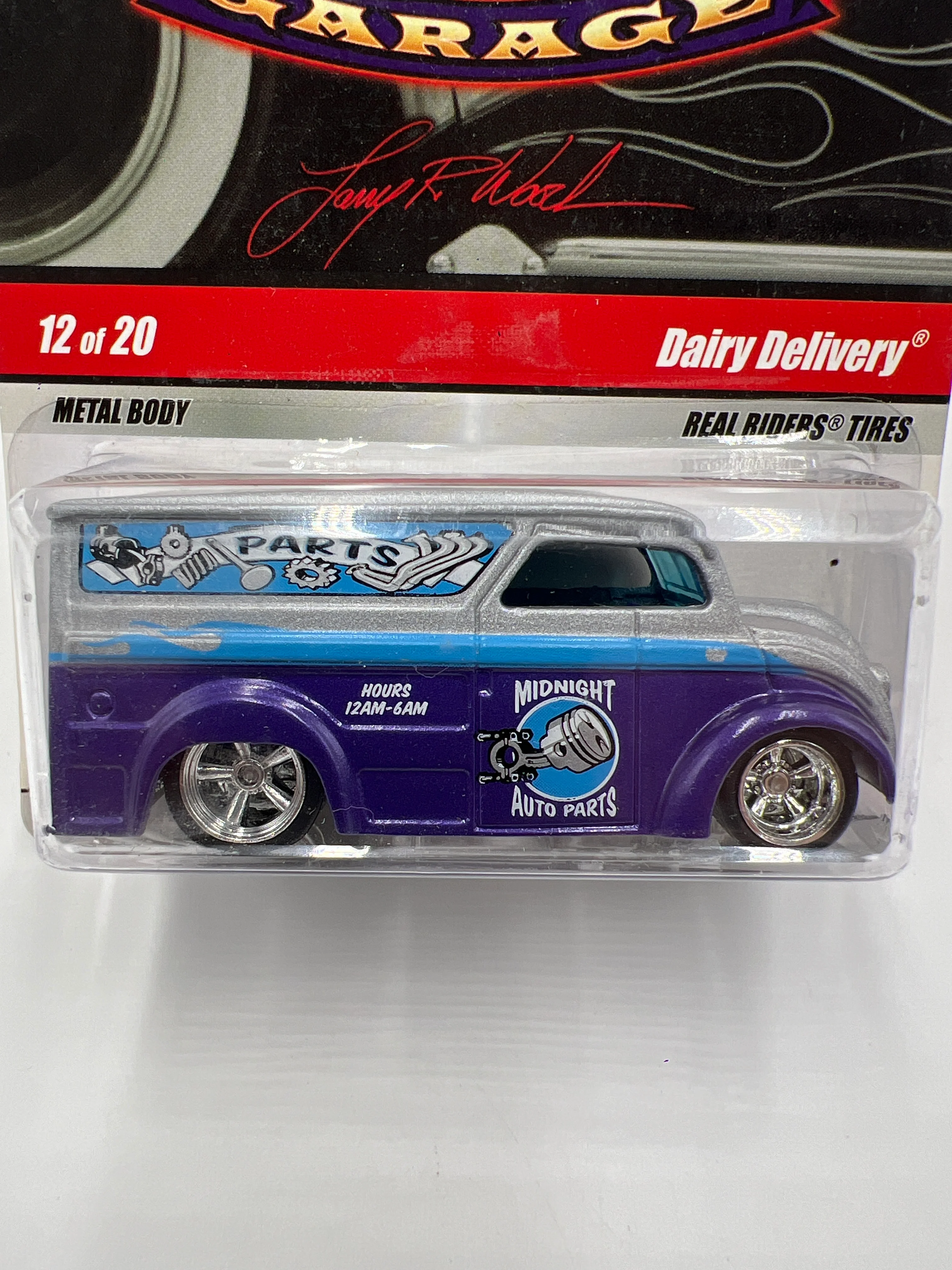 Hot Wheels Premium Larrys Garage #12 Dairy Delivery Purple/Silver - Image 3