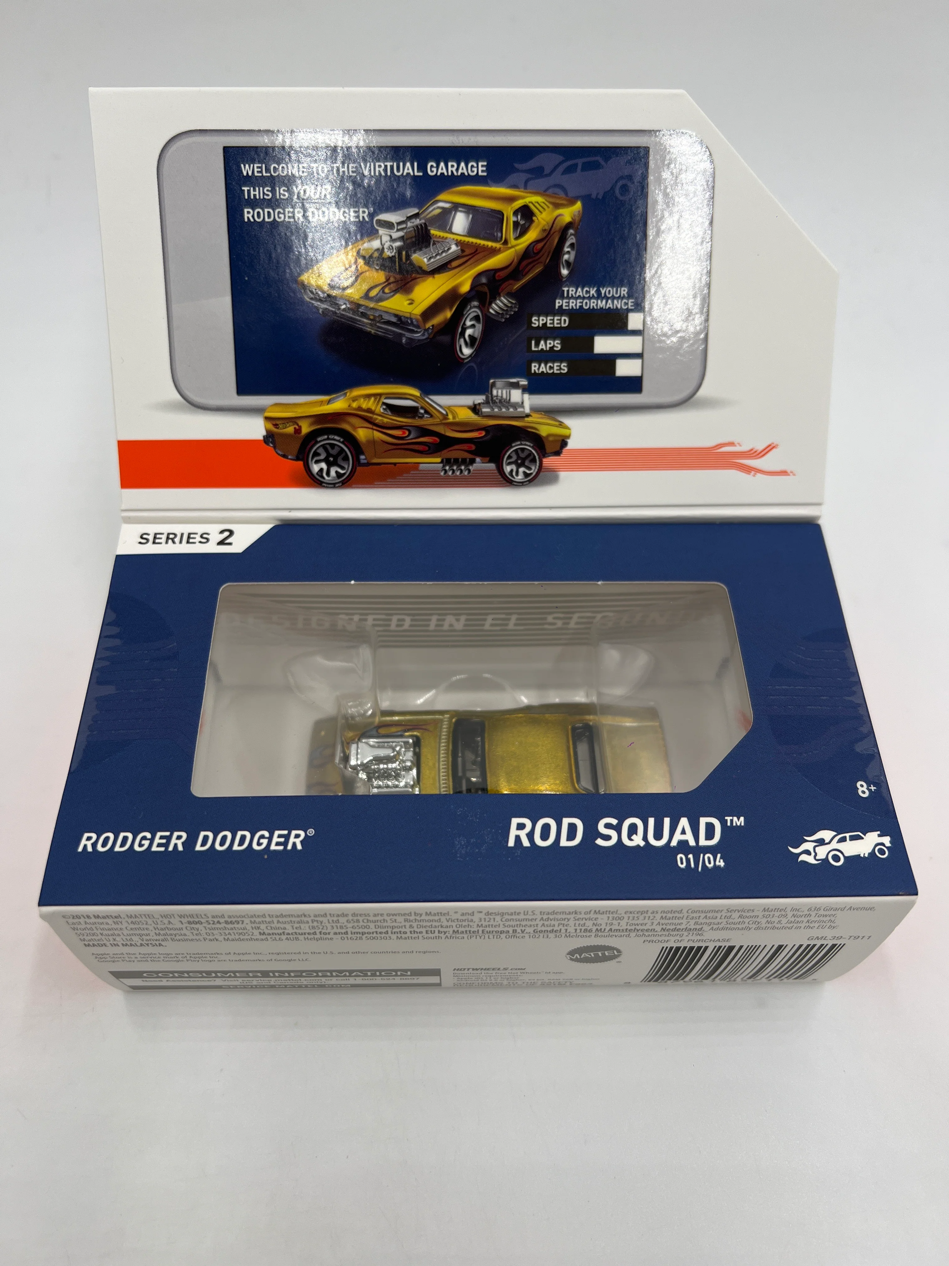 Hot Wheels iD Rod Squad Series 2 #1 Rodger Dodger Gold Sealed - Image 2