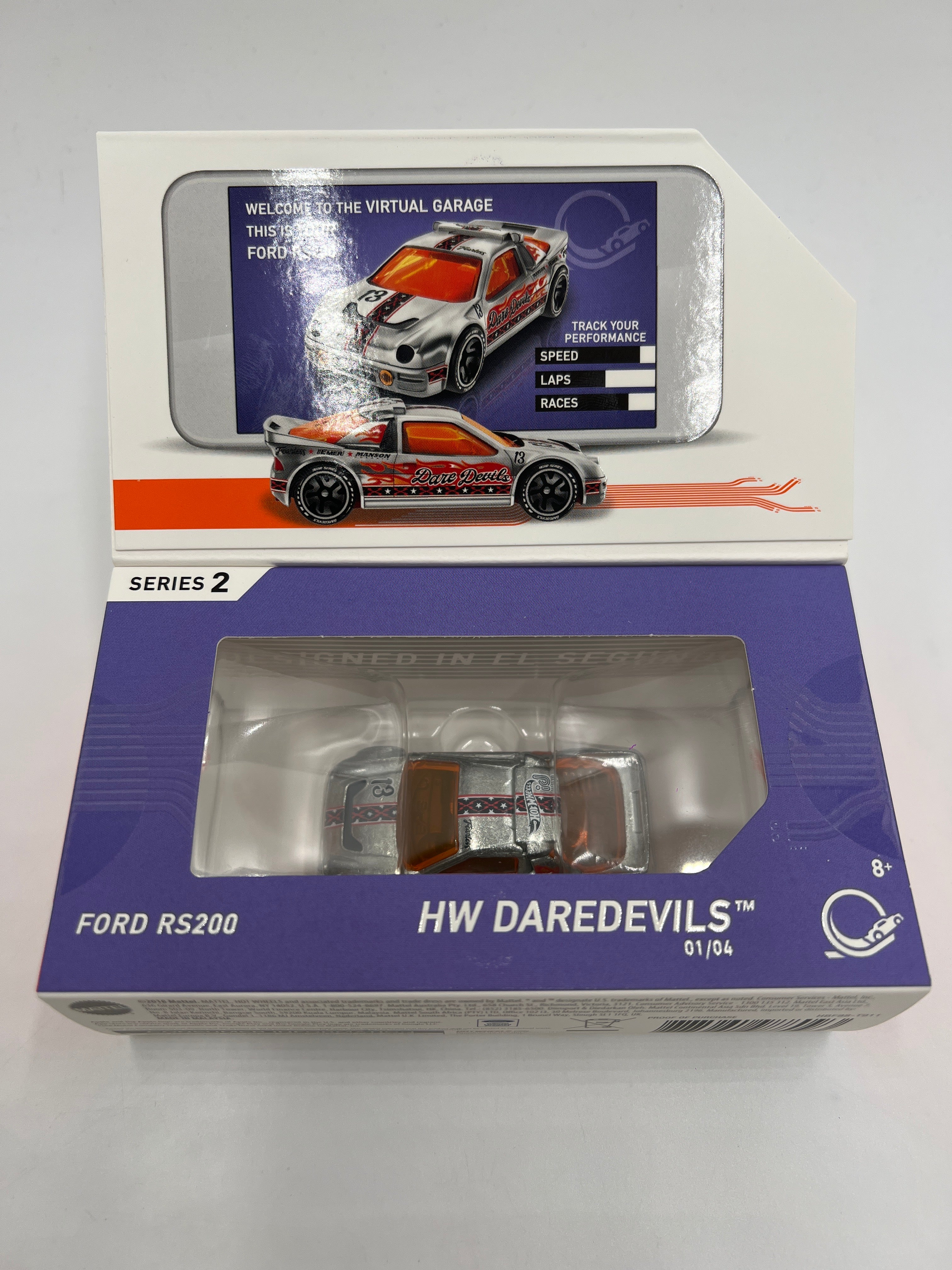 Hot Wheels iD Daredevils Series 2 #1 Ford RS200 Silver Sealed - Image 2