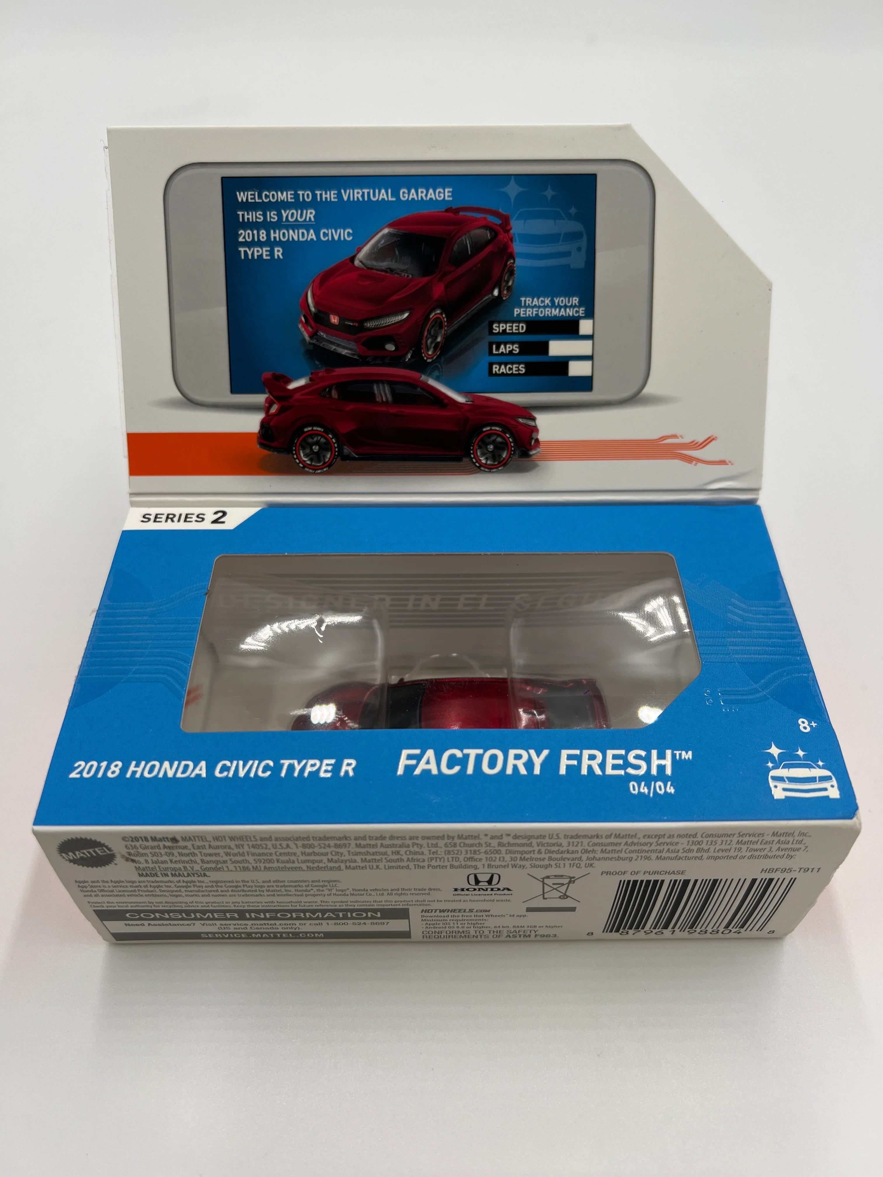 Hot Wheels iD Factory Fresh Series 2 #4 2018 Honda Civic Type R Red Opened - Image 7