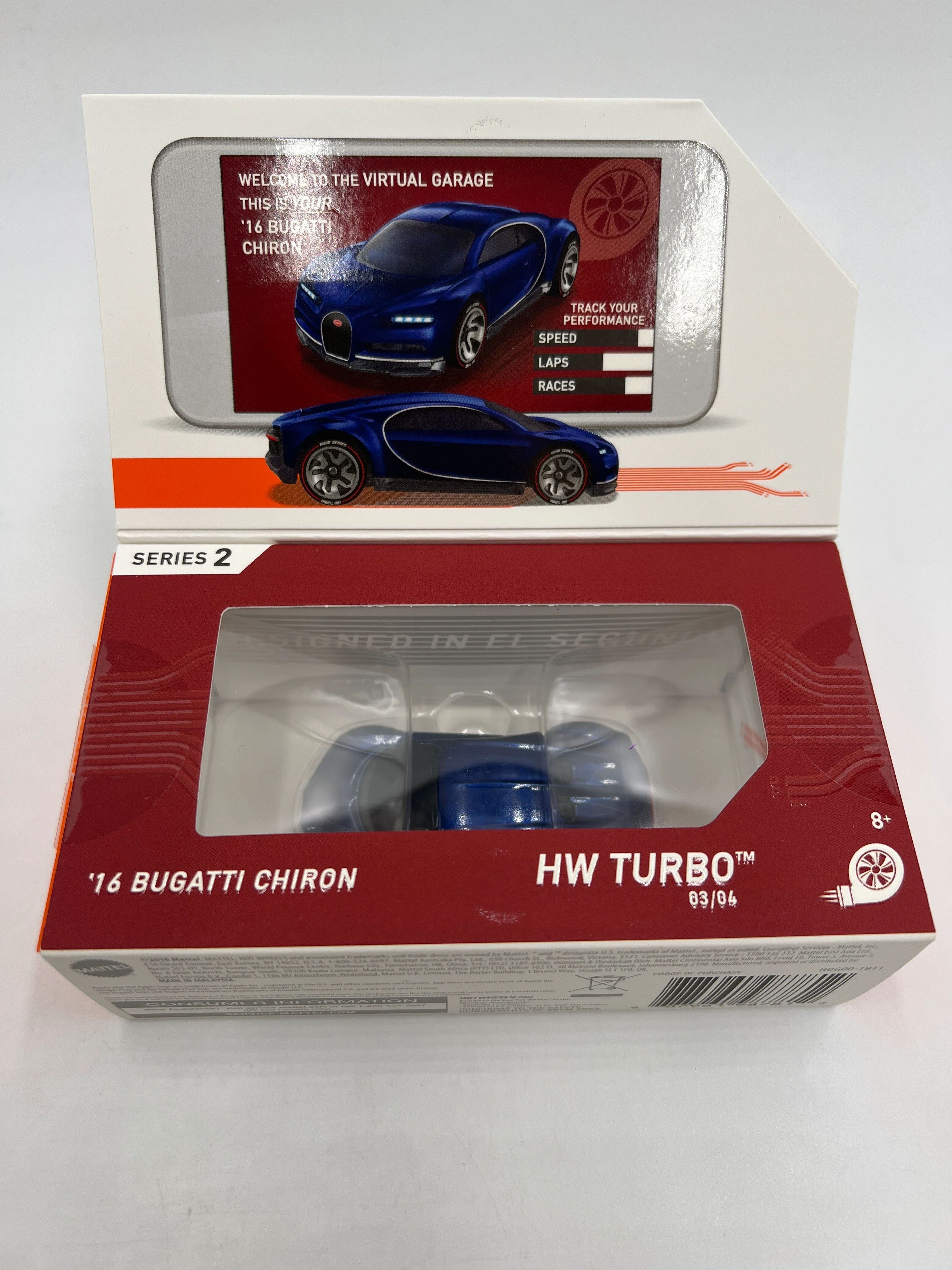 Hot Wheels iD Turbo Series 2 #3 16 Bugatti Chiron Blue sealed - Image 7