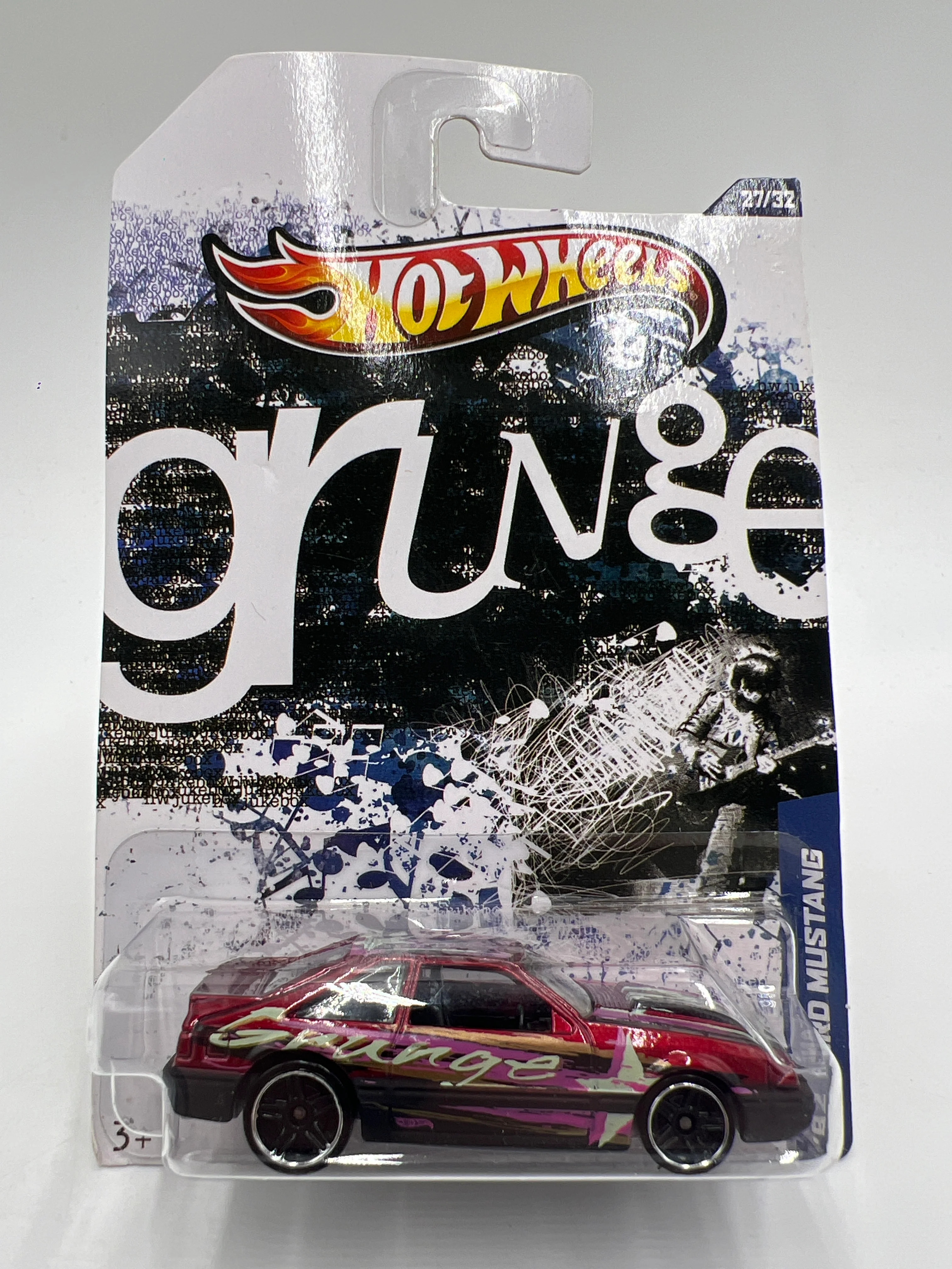 Hot Wheels Jukebox Grunge #27 92 Ford Mustang Foxbody Red W/Protector
