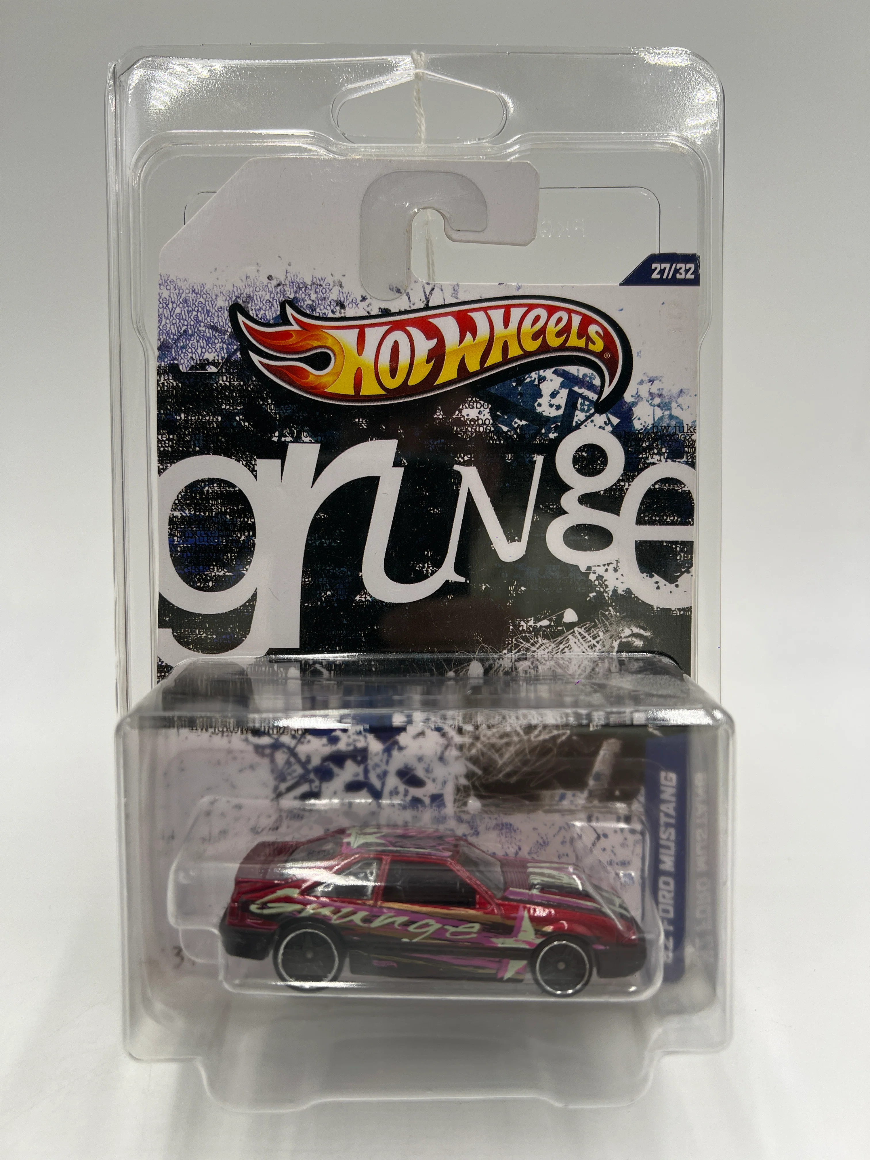 Hot Wheels Jukebox Grunge #27 92 Ford Mustang Foxbody Red W/Protector - Image 7