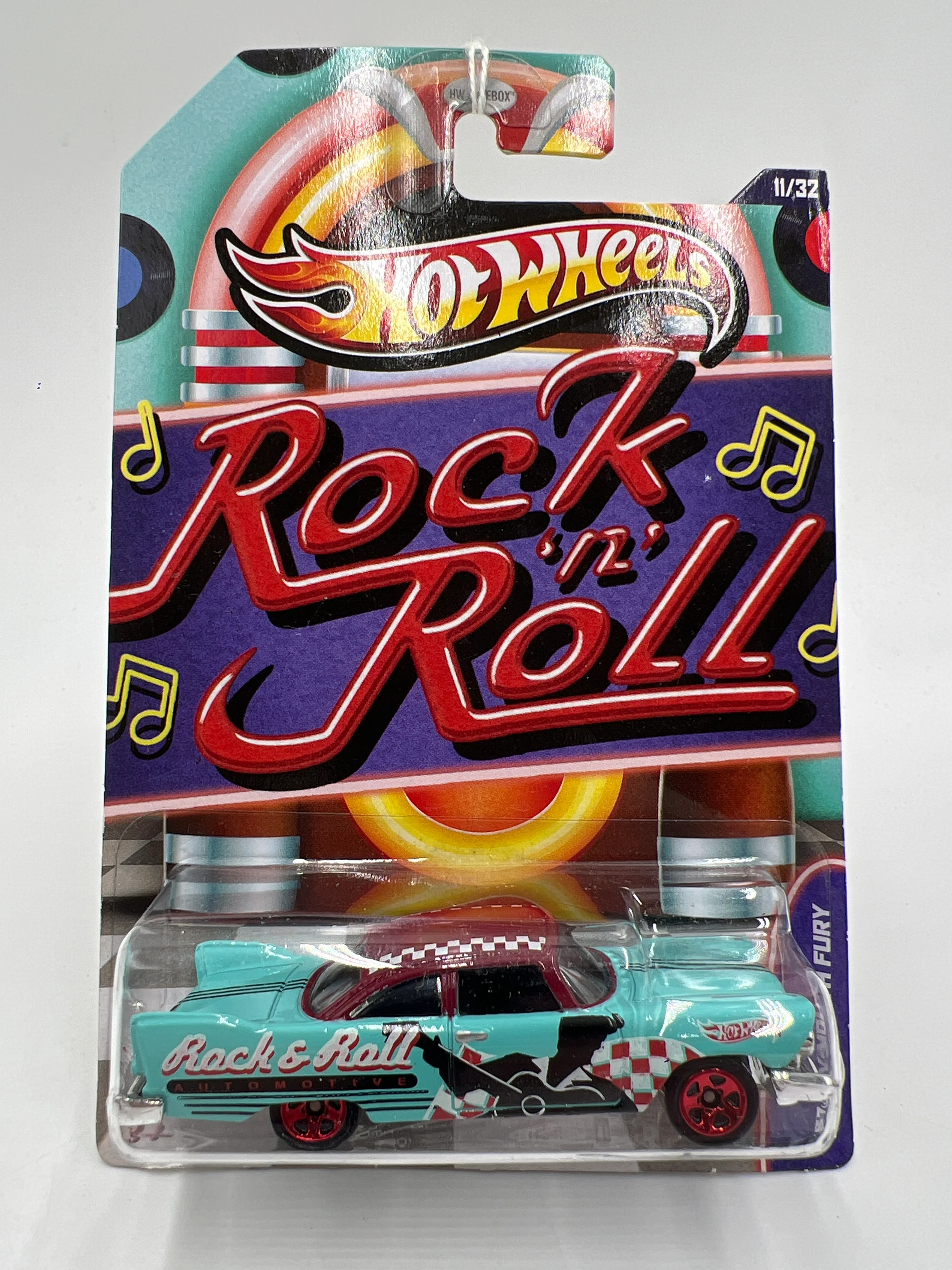 Hot Wheels Jukebox Rock N Roll #11 57 Plymouth Fury Light Blue 165A