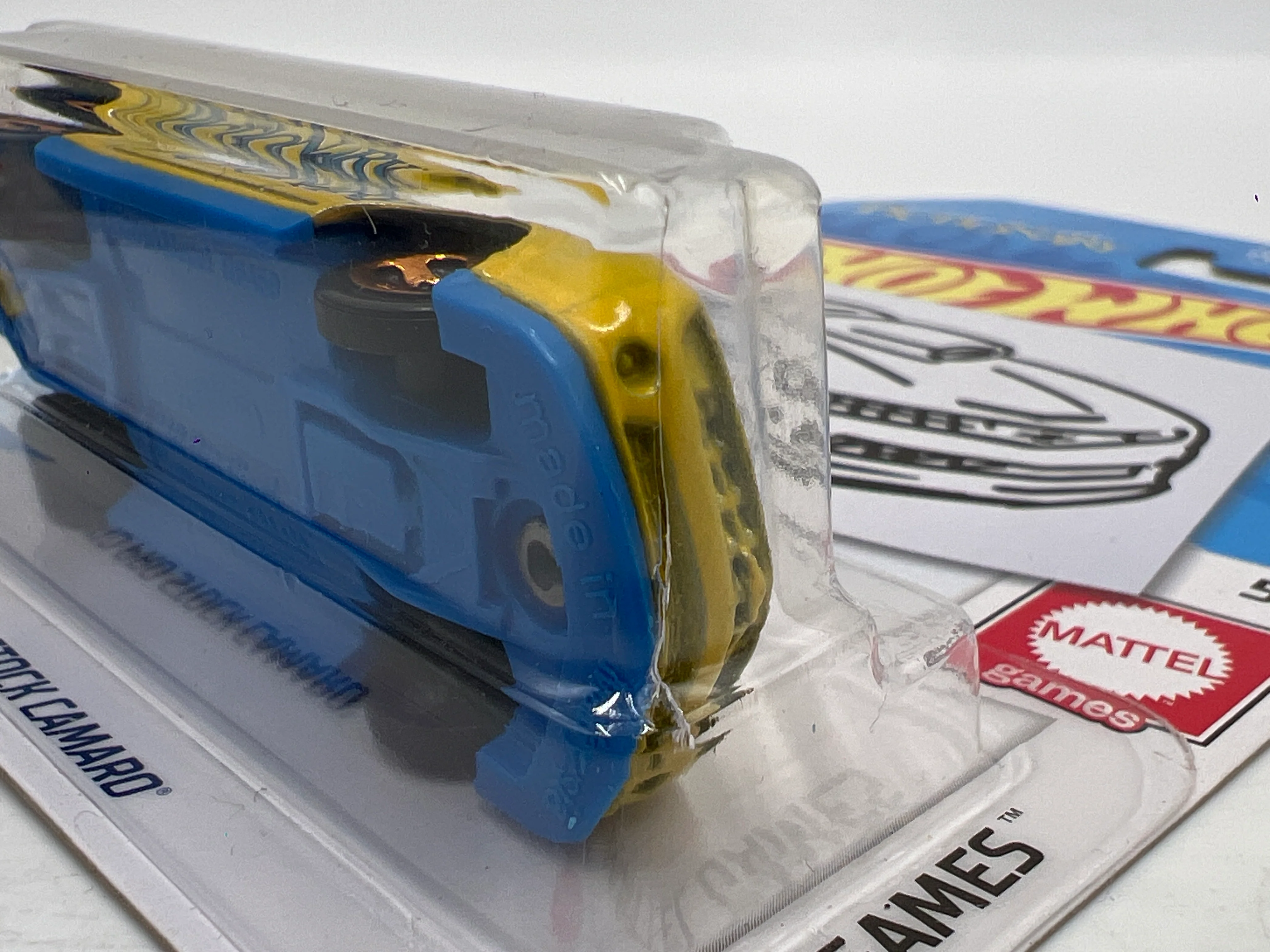 2019 Hot Wheels Kroger Exclusive #149 10 Pro Stock Camaro Green/Yellow Pictionary Sketch Card W/Protectors Cracked Blisters - Image 6