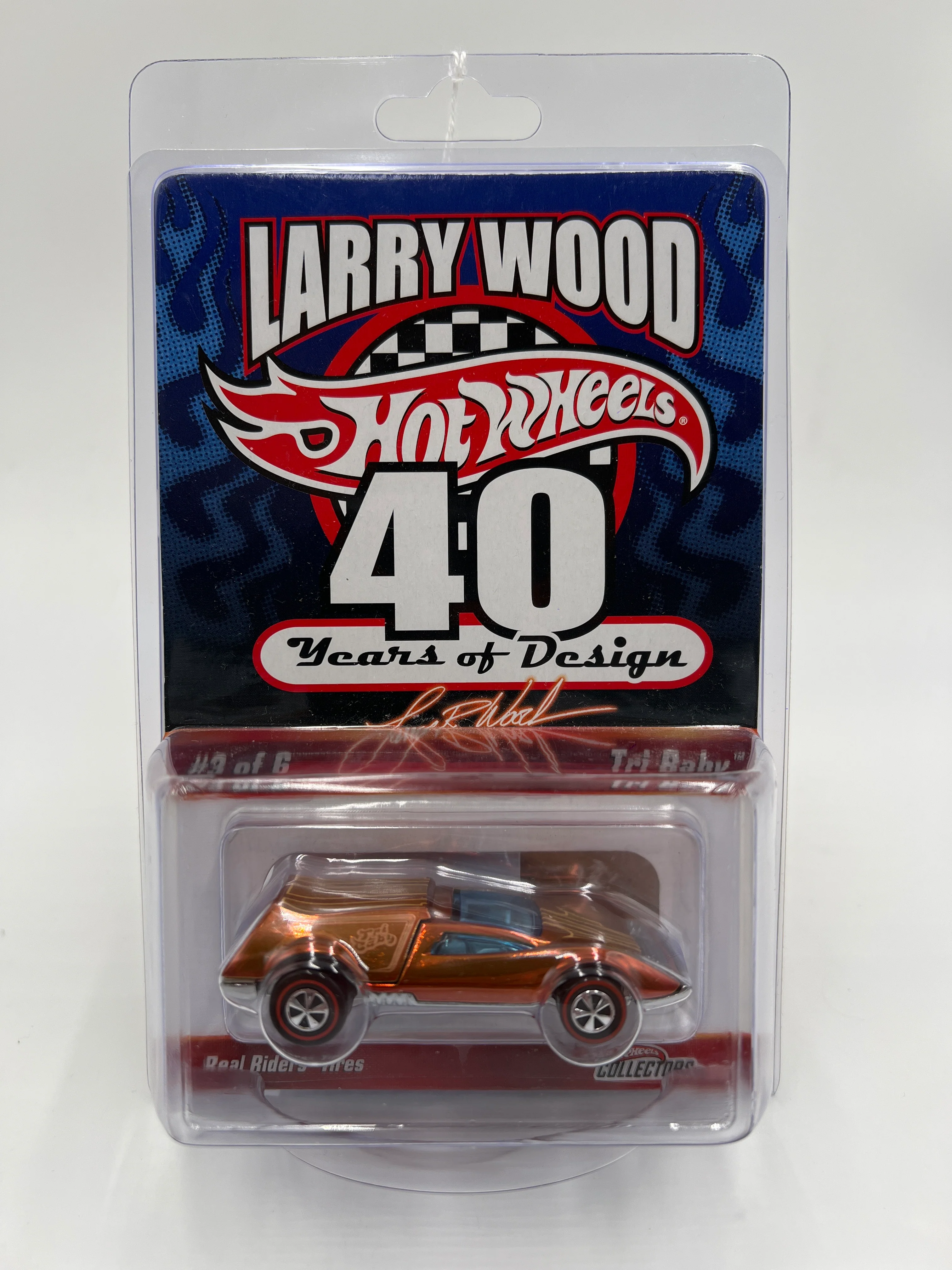Hot Wheels RLC Larry Wood 40 Years of Design #2 2002/8500 Tri Baby Orange W/Protector - Image 8