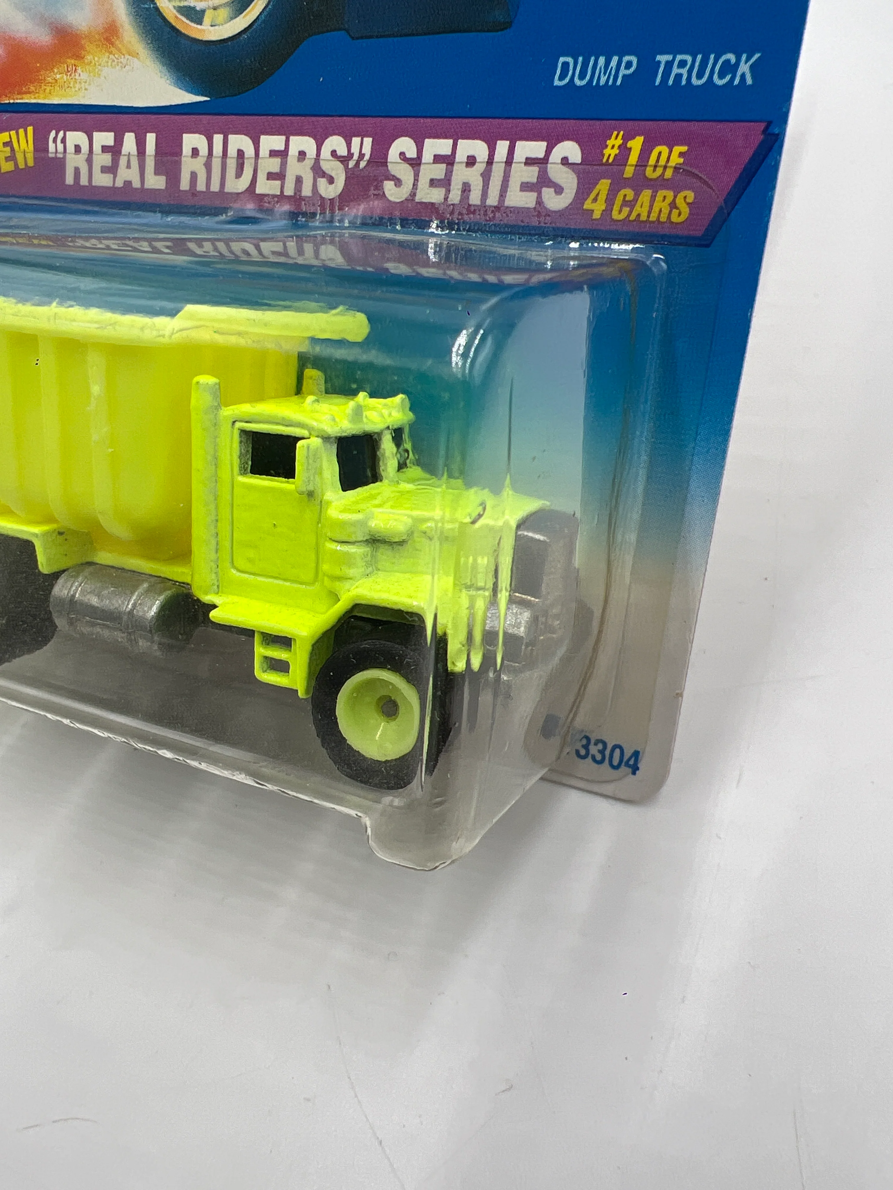 1995 Hot Wheels Real Riders Series 1/4 #317 Dump Truck Yellow W/Protector - Image 4