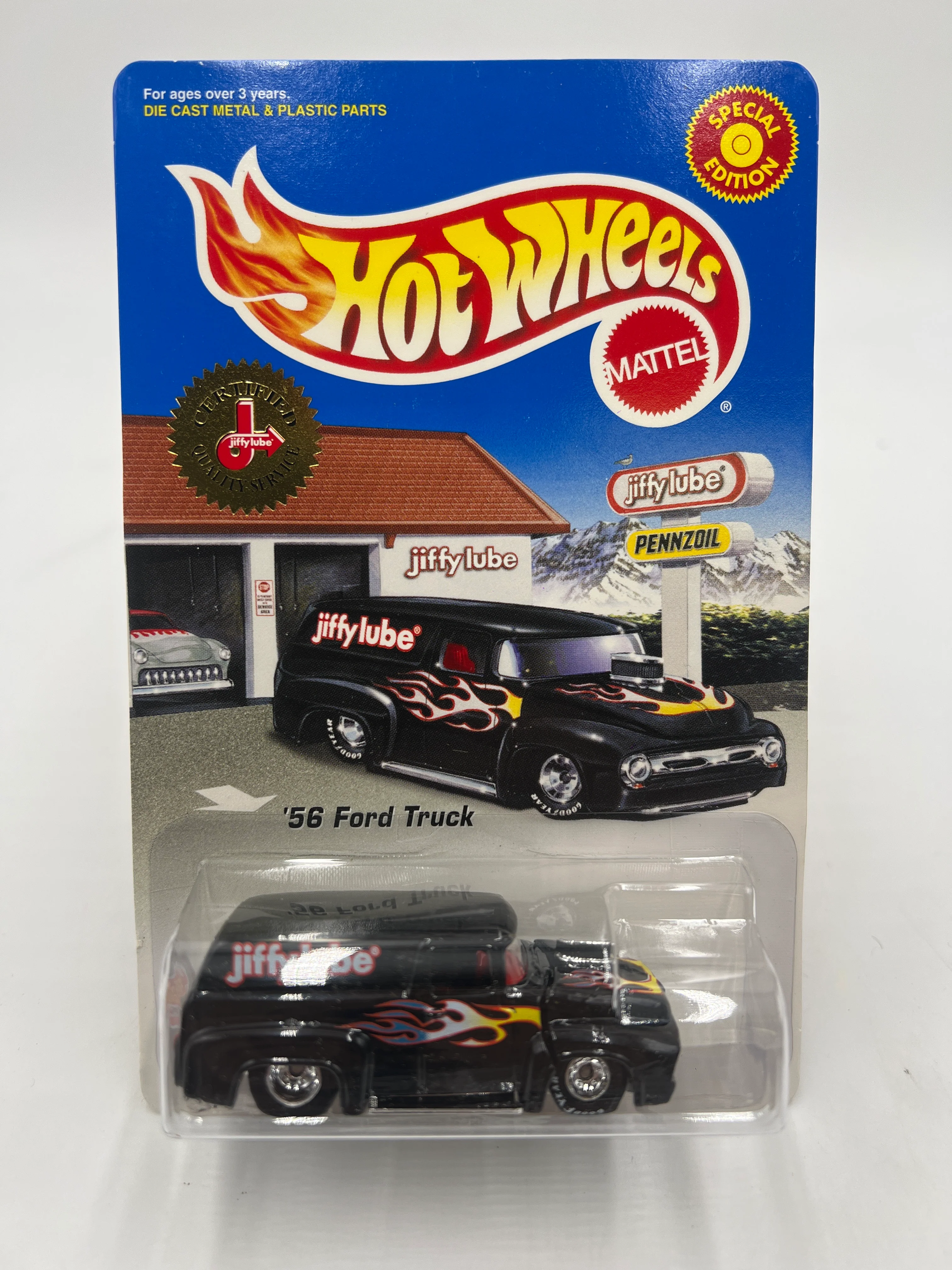 2000 Hot Wheels Special Edition Jiffy Lube Promo 56 Ford Truck Black - Image 2