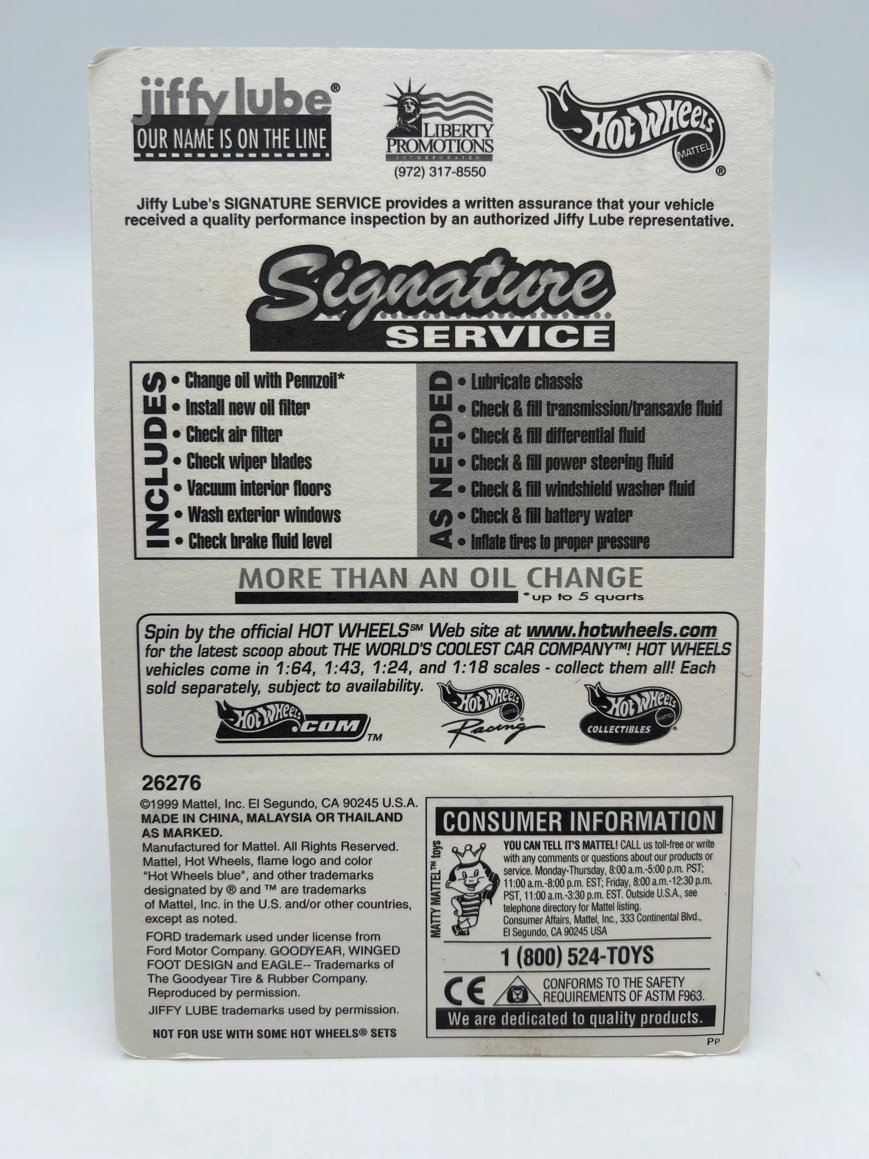 2000 Hot Wheels Special Edition Jiffy Lube Promo 56 Ford Truck Black - Image 6