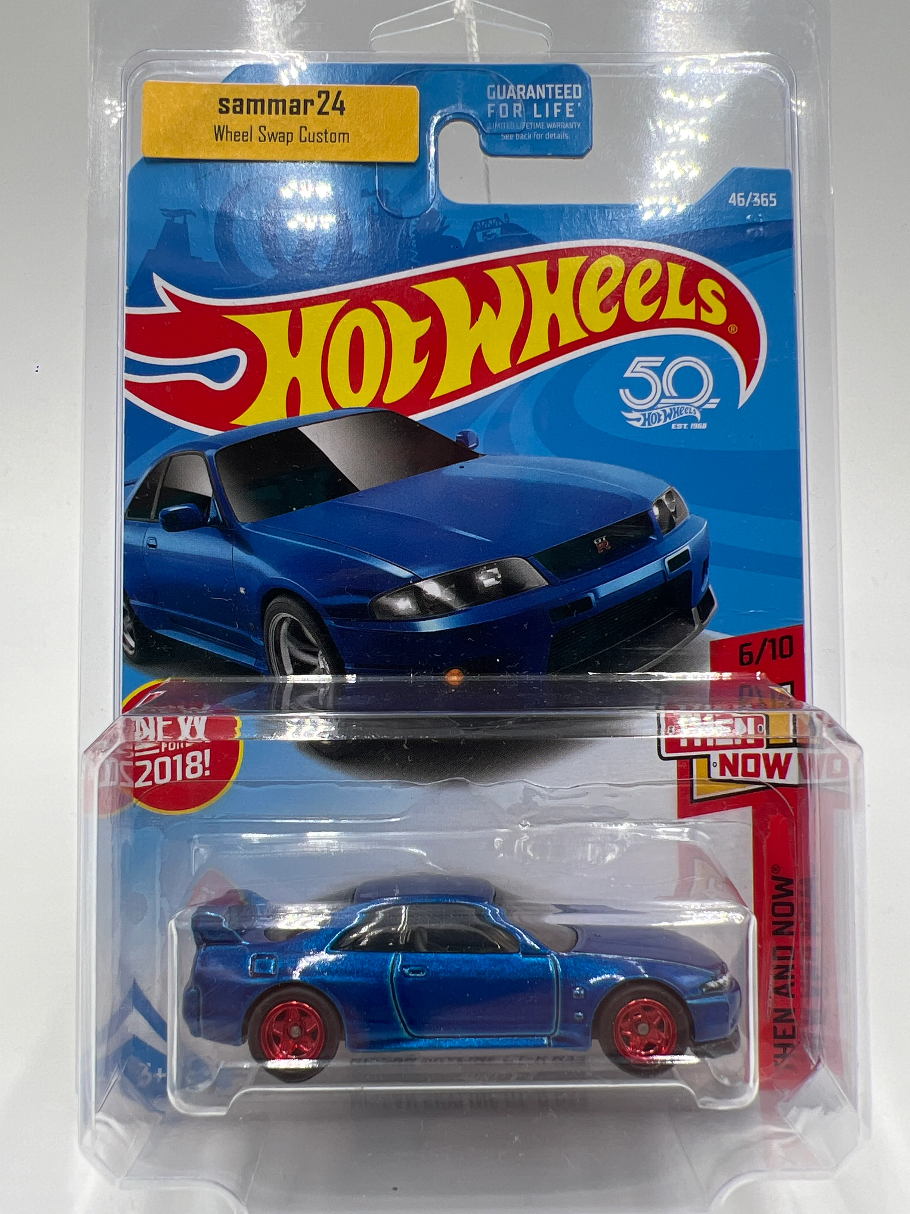 Hot Wheels Nissan Skyline GT-R R33 Blue Wheel Swap Custom On Card W/Protector SR - Image 8