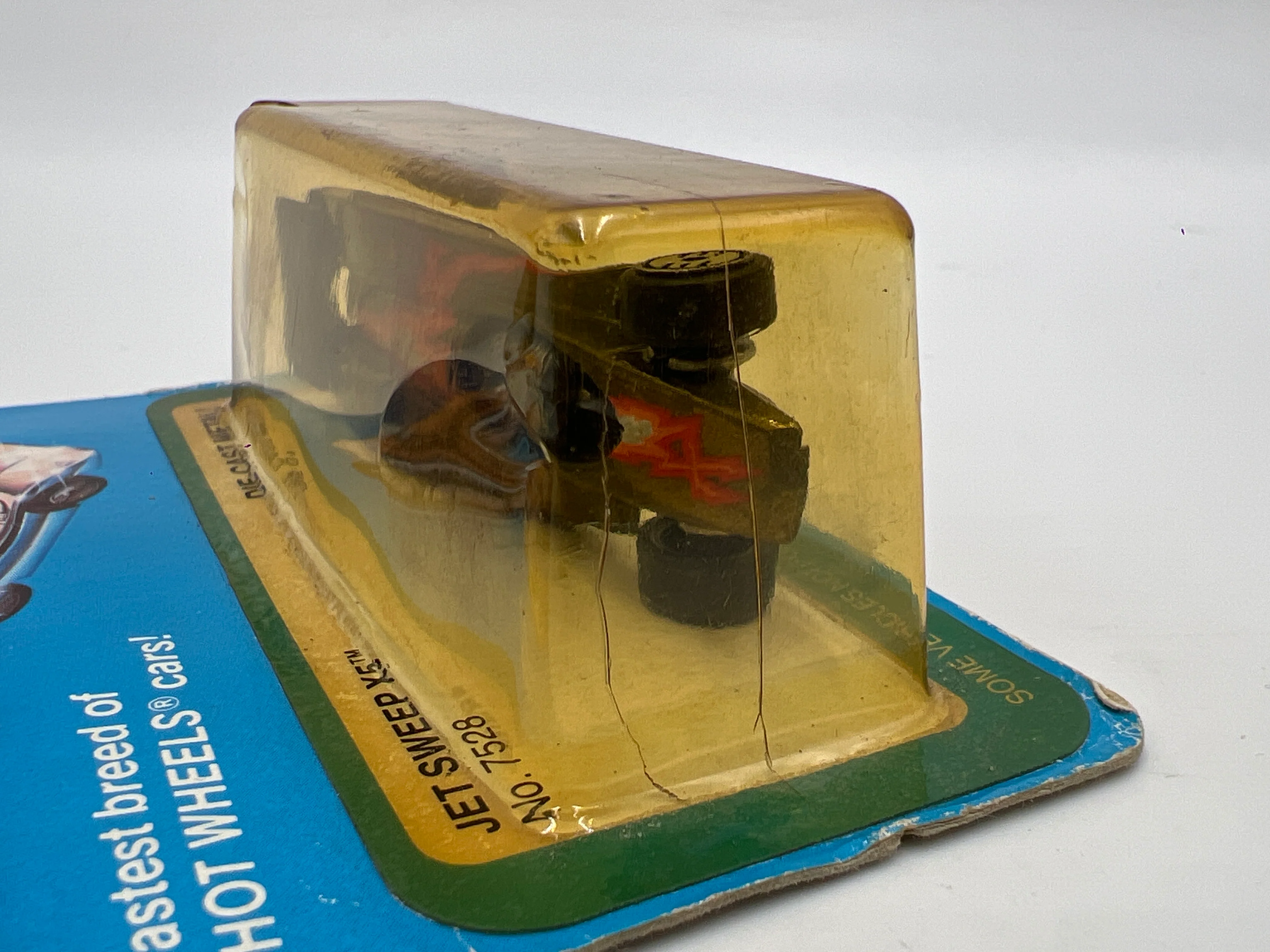 Hot Wheels Original 1983 Ultra Hots #7528 Jet Sweep X5 W/Protector Cracked Blister - Image 6
