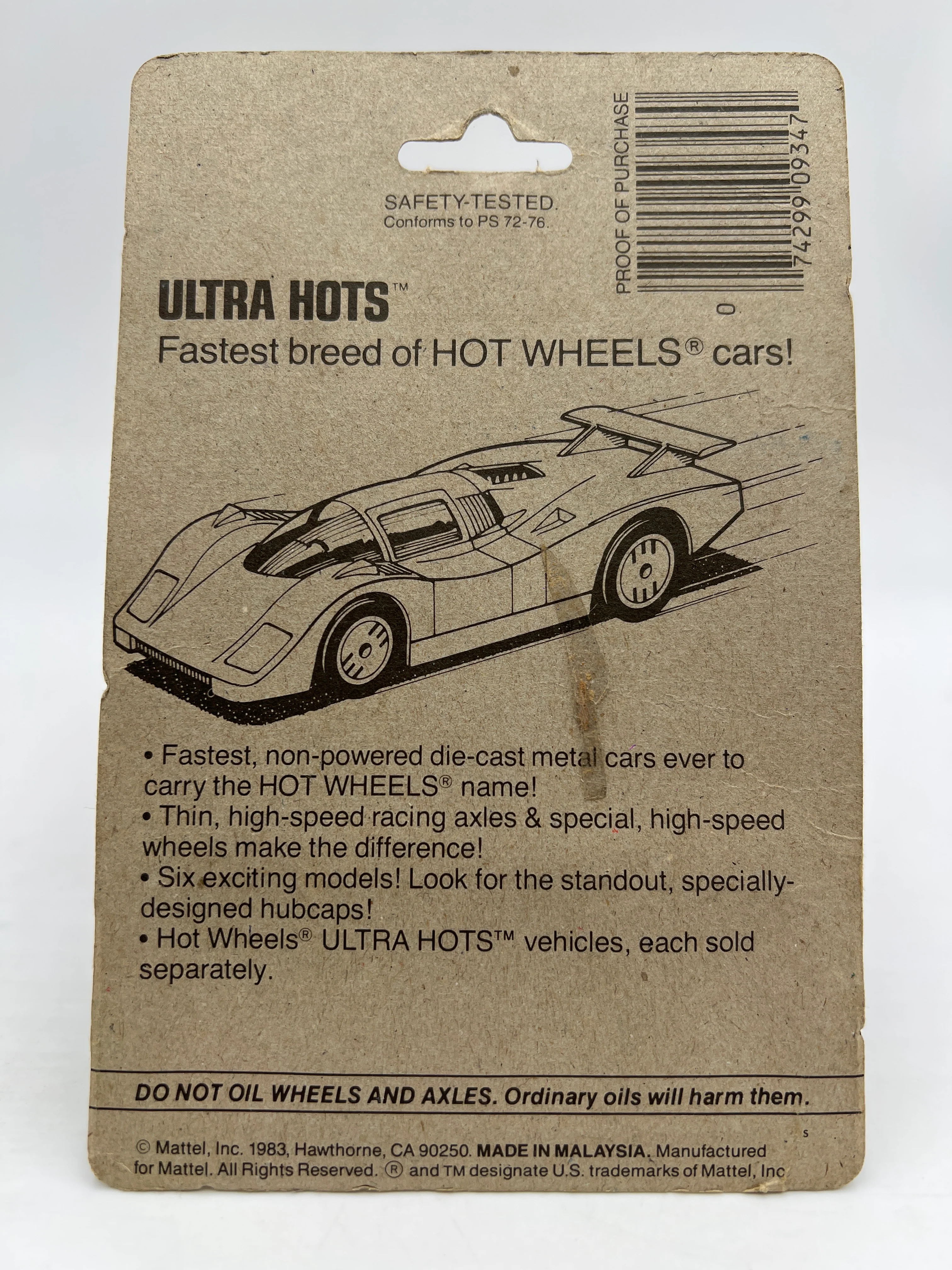 Hot Wheels Original 1983 Ultra Hots #7528 Jet Sweep X5 W/Protector Cracked Blister - Image 8
