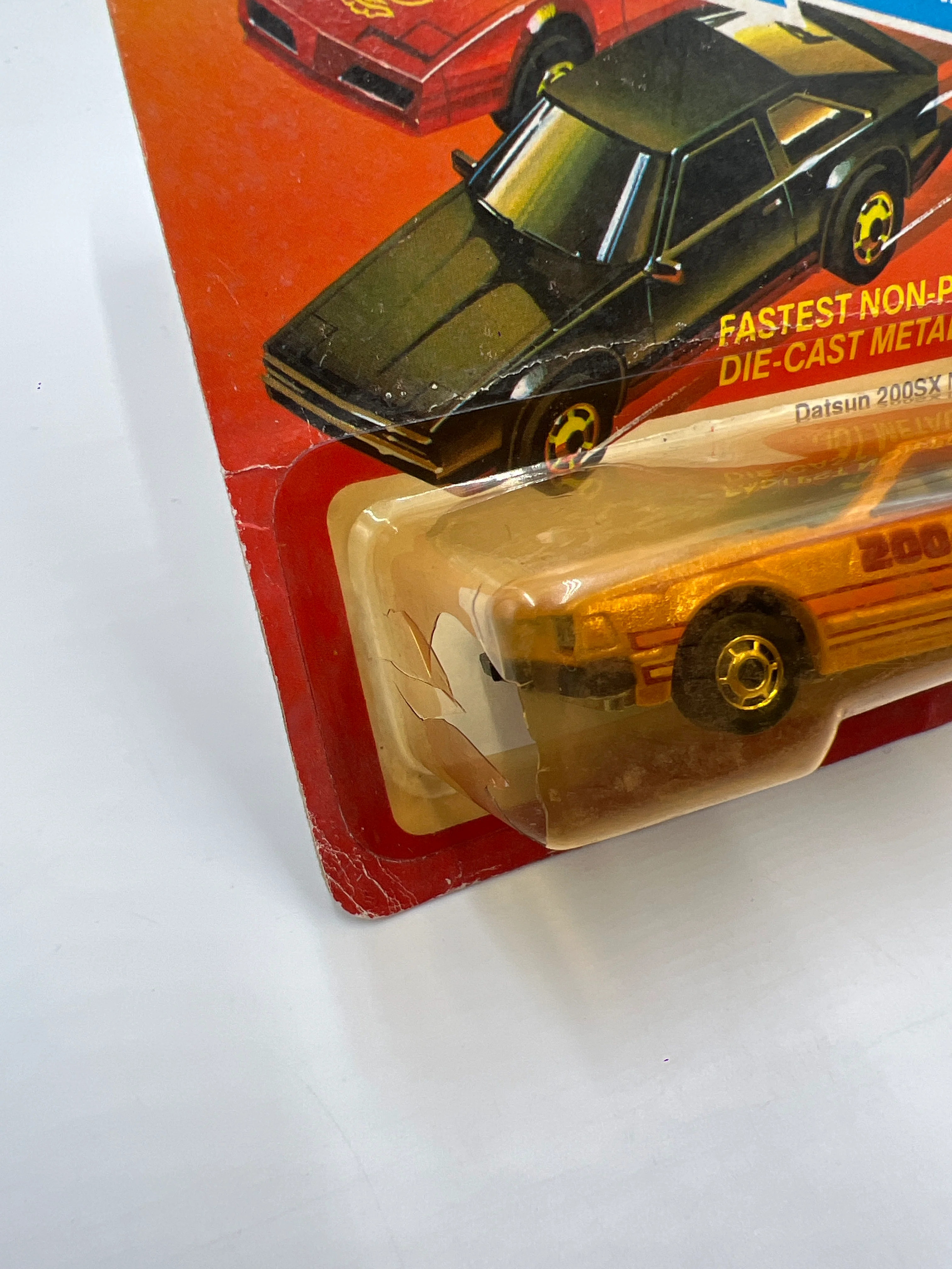 Hot Wheels Original 1982 The Hot Ones #3255 Datsun 200SX Unpunched W/Protector Bad Card/Blister - Image 4