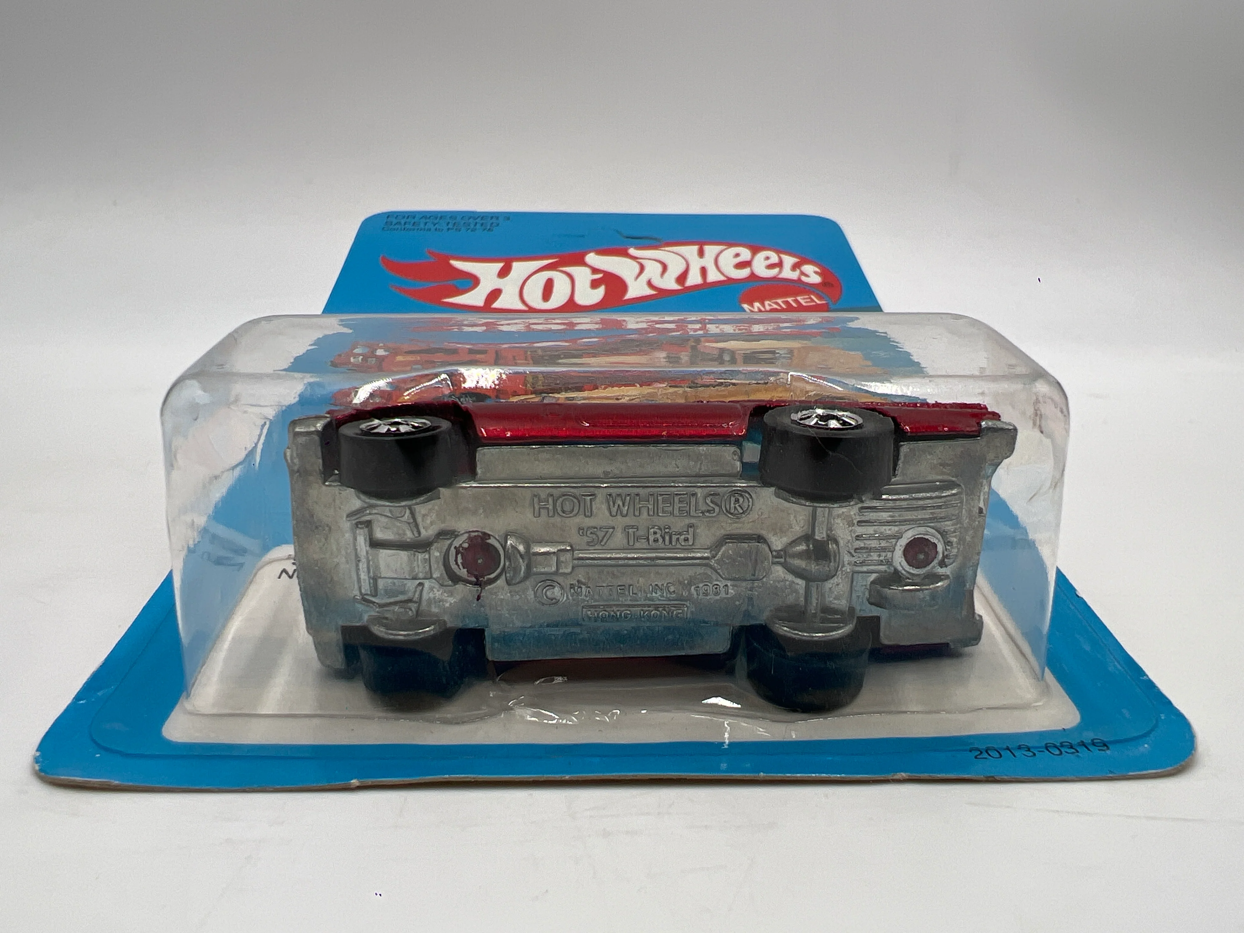 Hot Wheels Original 1982 #2013 57 T-Bird Red Unpunched W/Protector Blister Not Perfect - Image 5