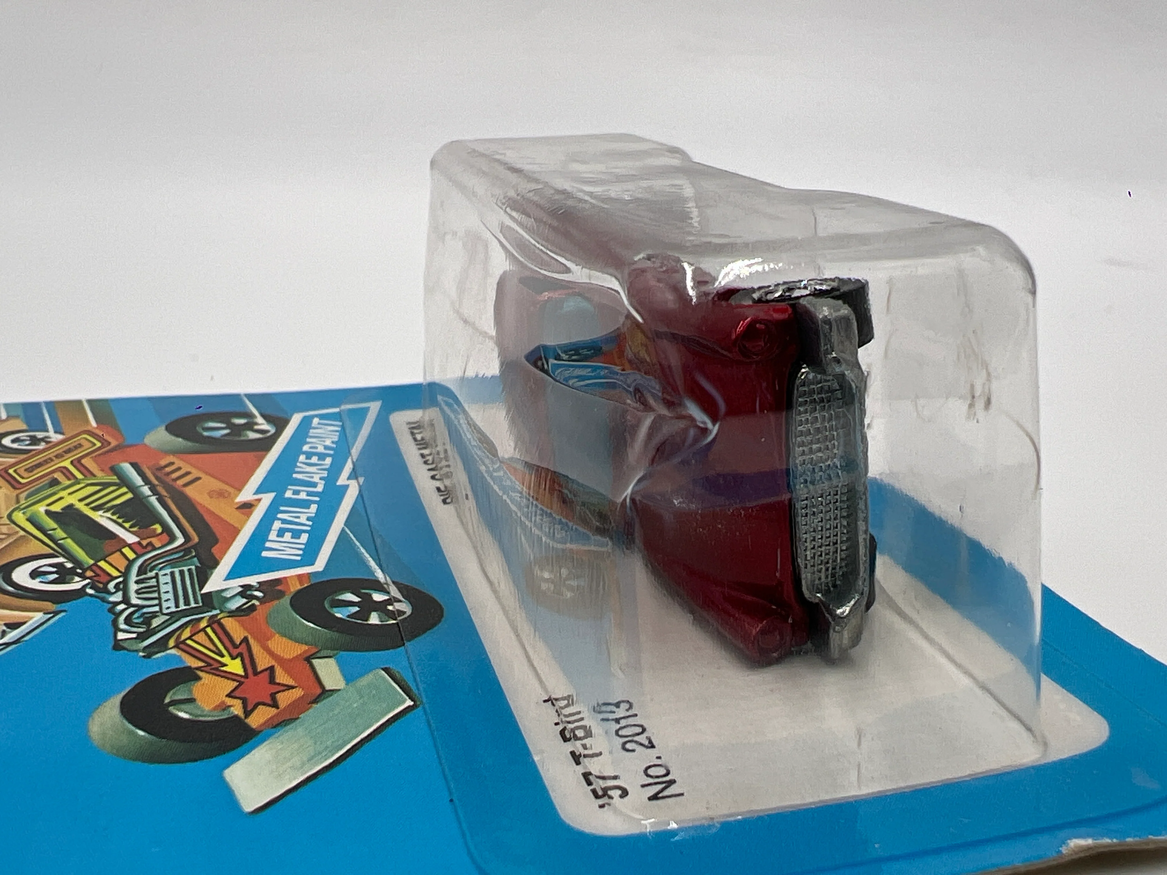 Hot Wheels Original 1982 #2013 57 T-Bird Red Unpunched W/Protector Blister Not Perfect - Image 7