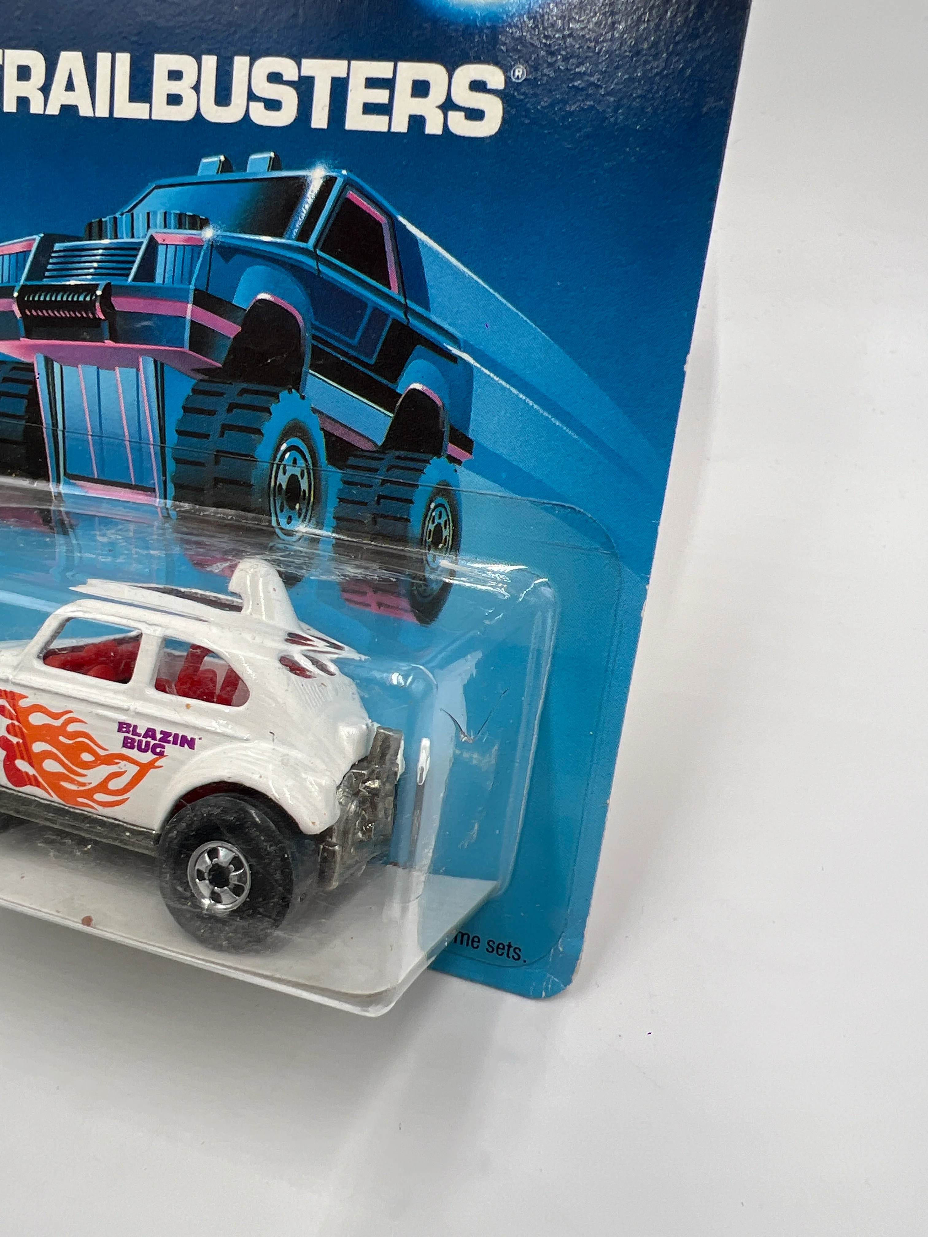 Hot Wheels Original 1986 Trailbusters Baja Bug White Unpunched W/Protector - Image 3