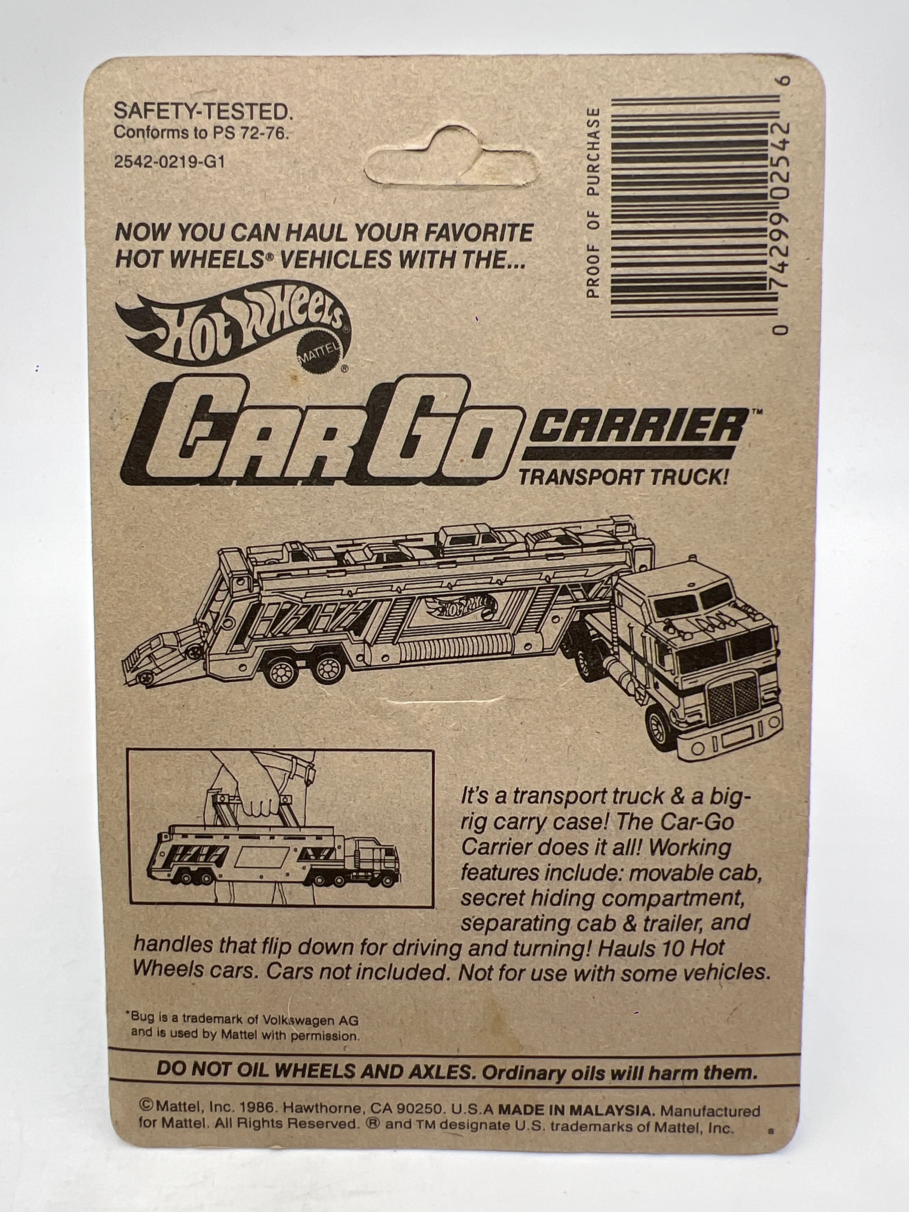 Hot Wheels Original 1986 Trailbusters Baja Bug White Unpunched W/Protector - Image 7