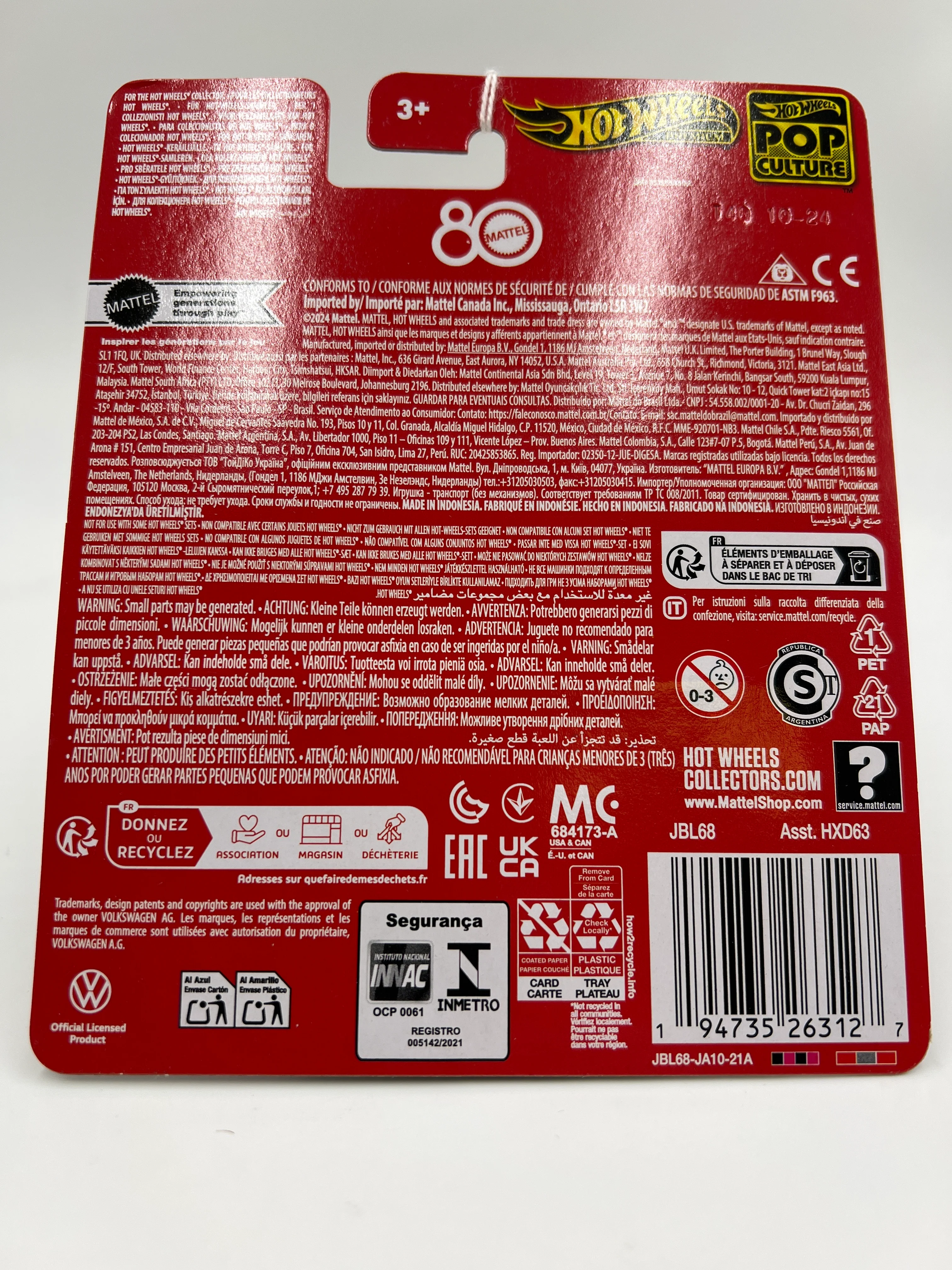 2025 Hot Wheels Pop Culture 80th Anniversary Mattel Kool Kombi Red 242D - Image 5