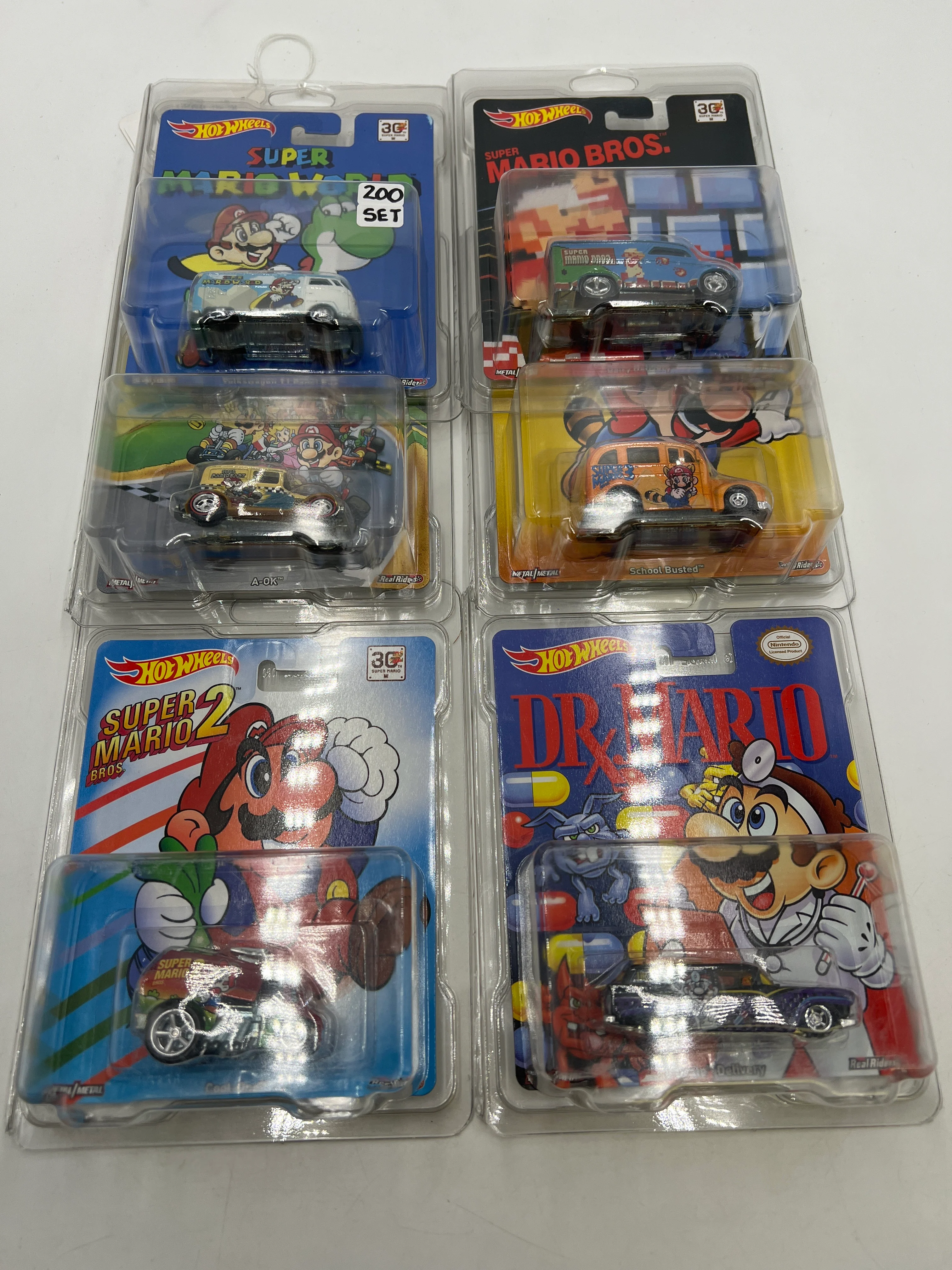 Hot Wheels Pop Culture Mario Full 6 Car Set W/Protectors VHTF - Image 15