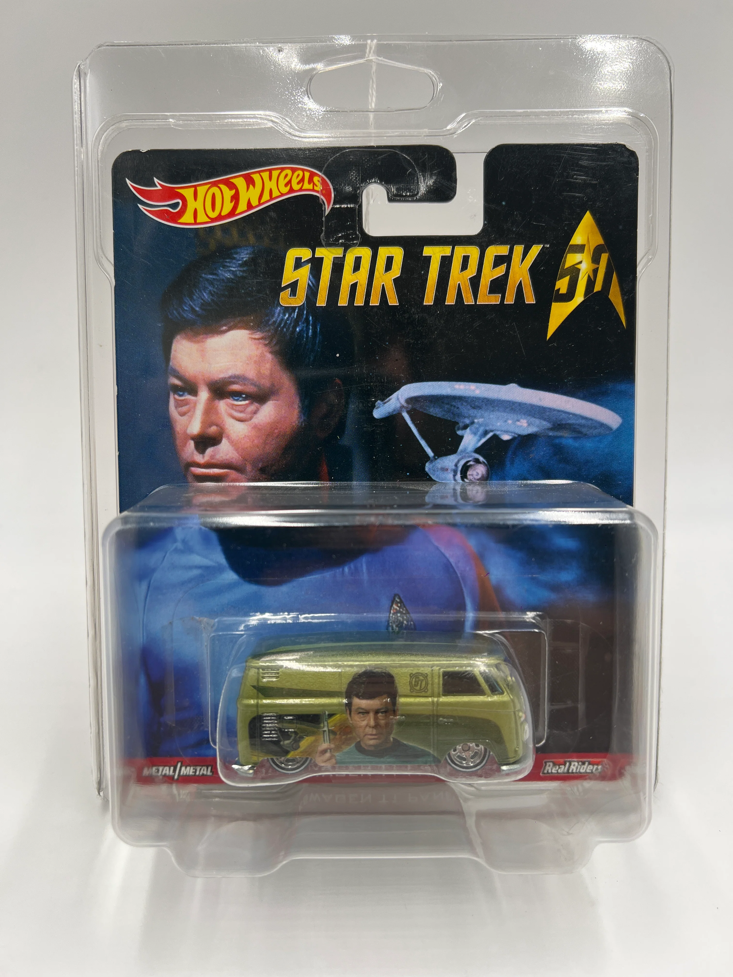 Hot Wheels Premium Star Trek 50th Anniversary Volkswagen T1 Panel Bus Green W/Protector - Image 7
