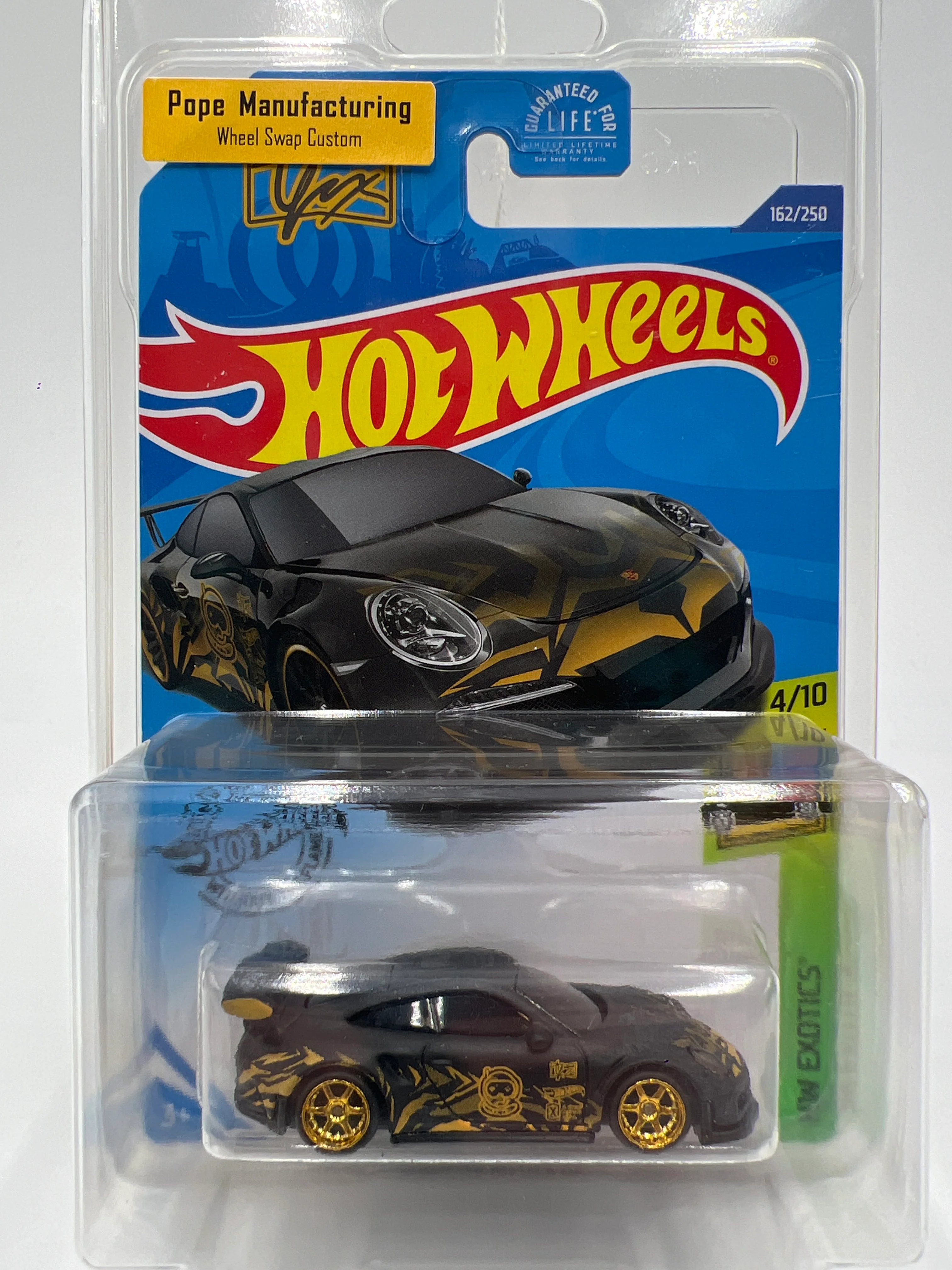 Hot Wheels Porsche 911 GT3 RS Black Wheel Swap Custom On Card W/Protector SR - Image 8
