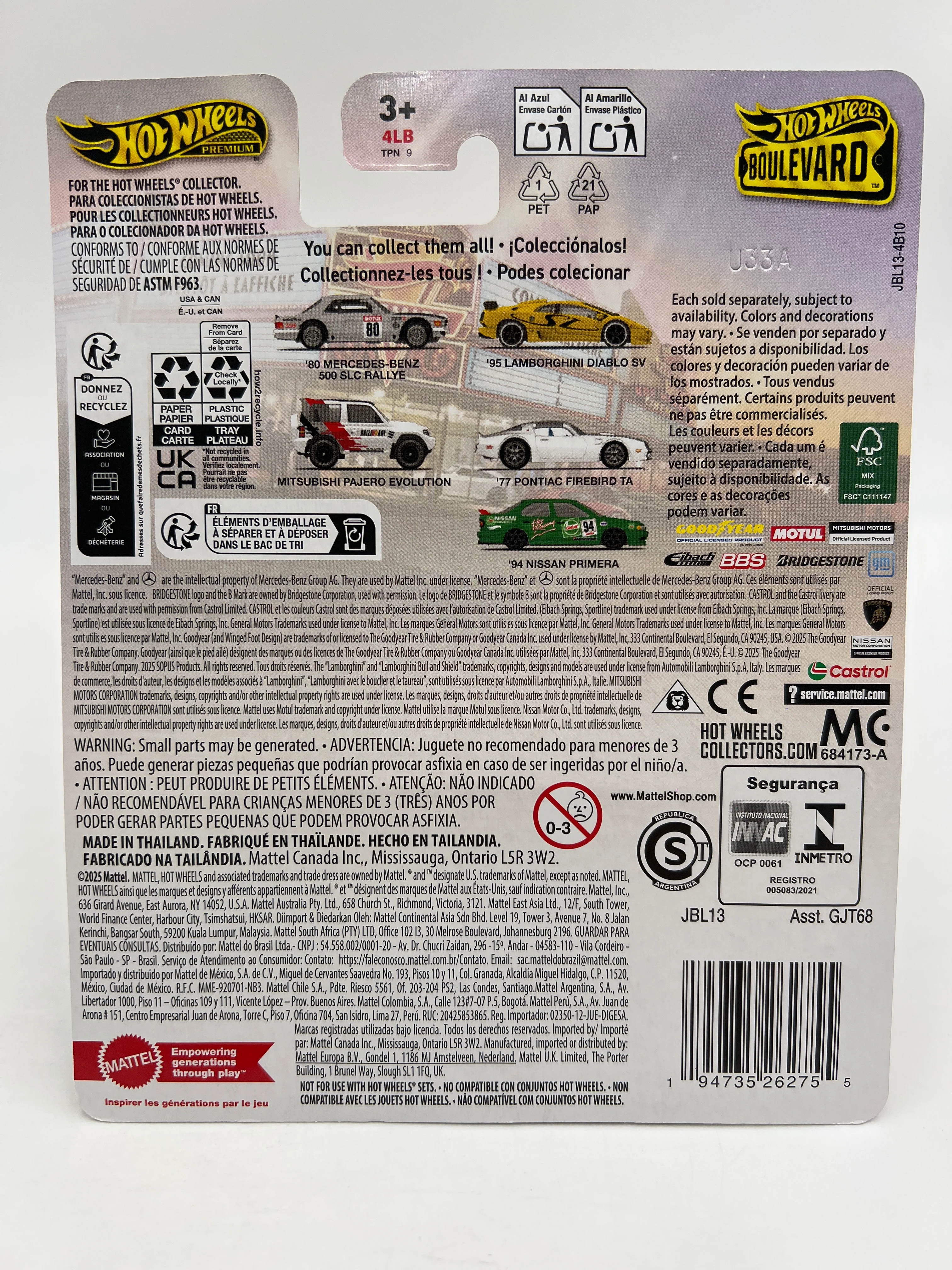 Hot Wheels Premium Boulevard #132 95 Lamborghini Diablo SV Yellow 263D - Image 6