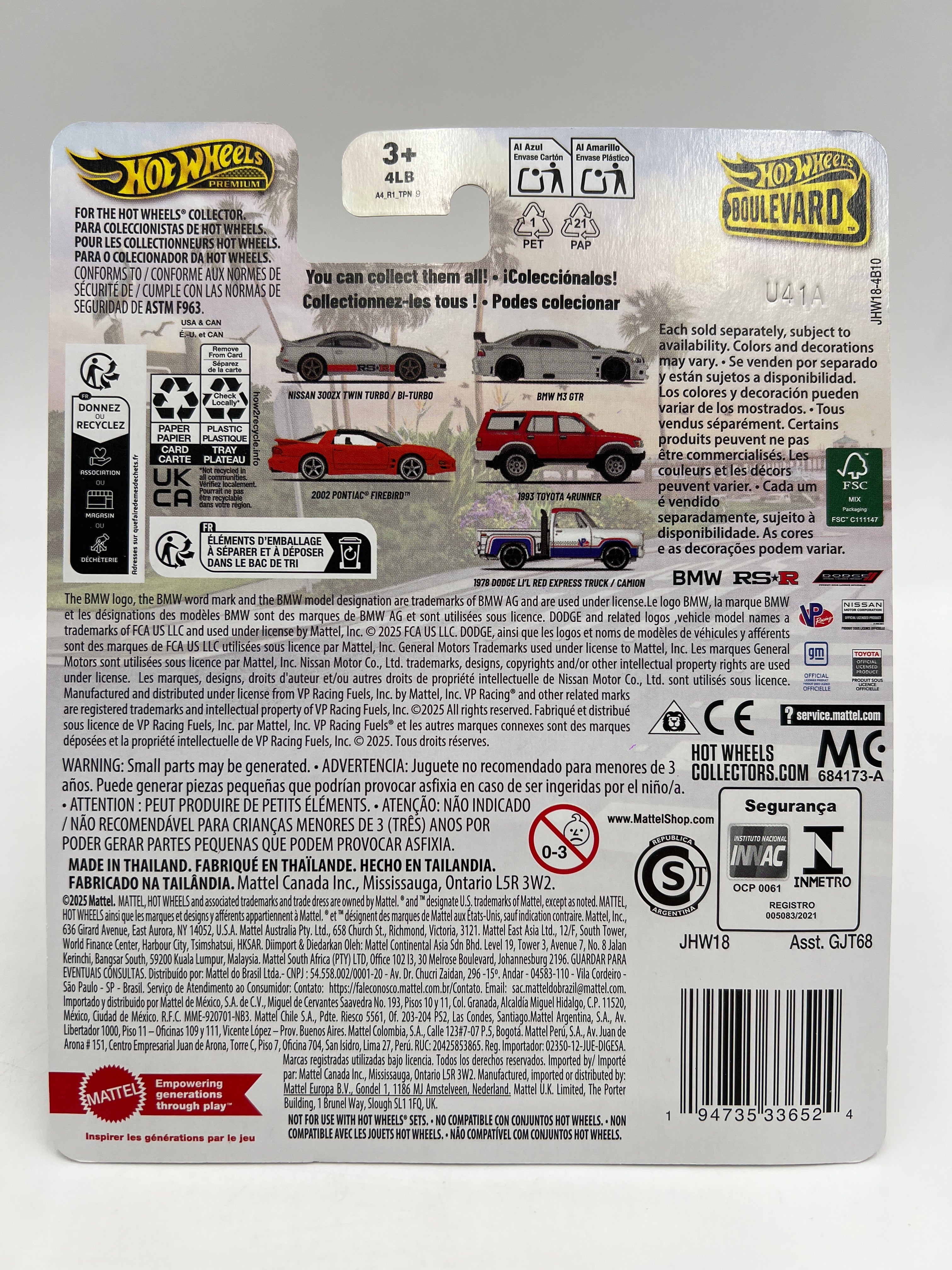 Hot Wheels Premium Boulevard #144 1993 Toyota 4Runner Red 163E - Image 6
