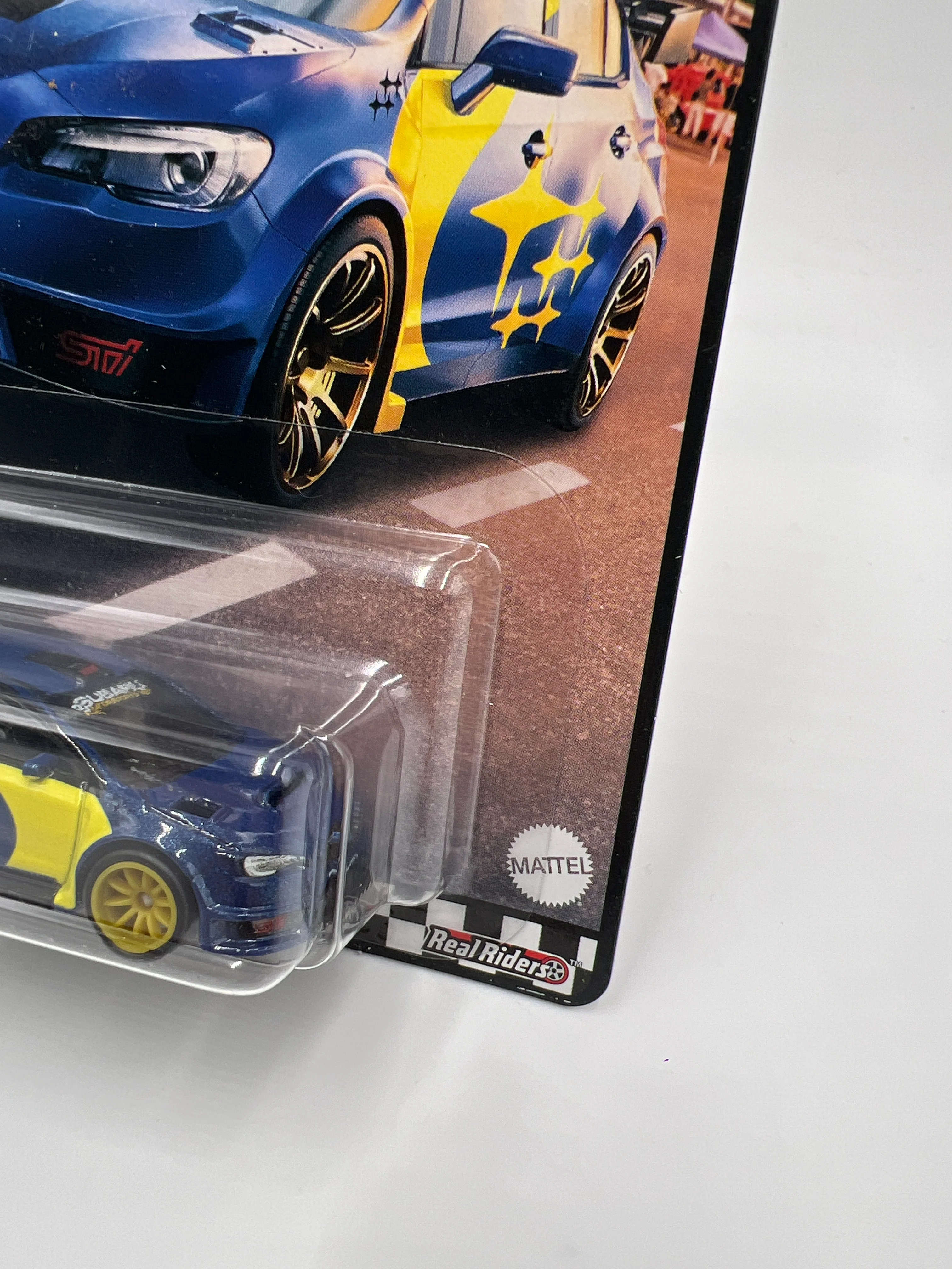 Hot Wheels Premium Boulevard #24 2019 Subaru WRX STI Blue/Yellow W/Protector - Image 3