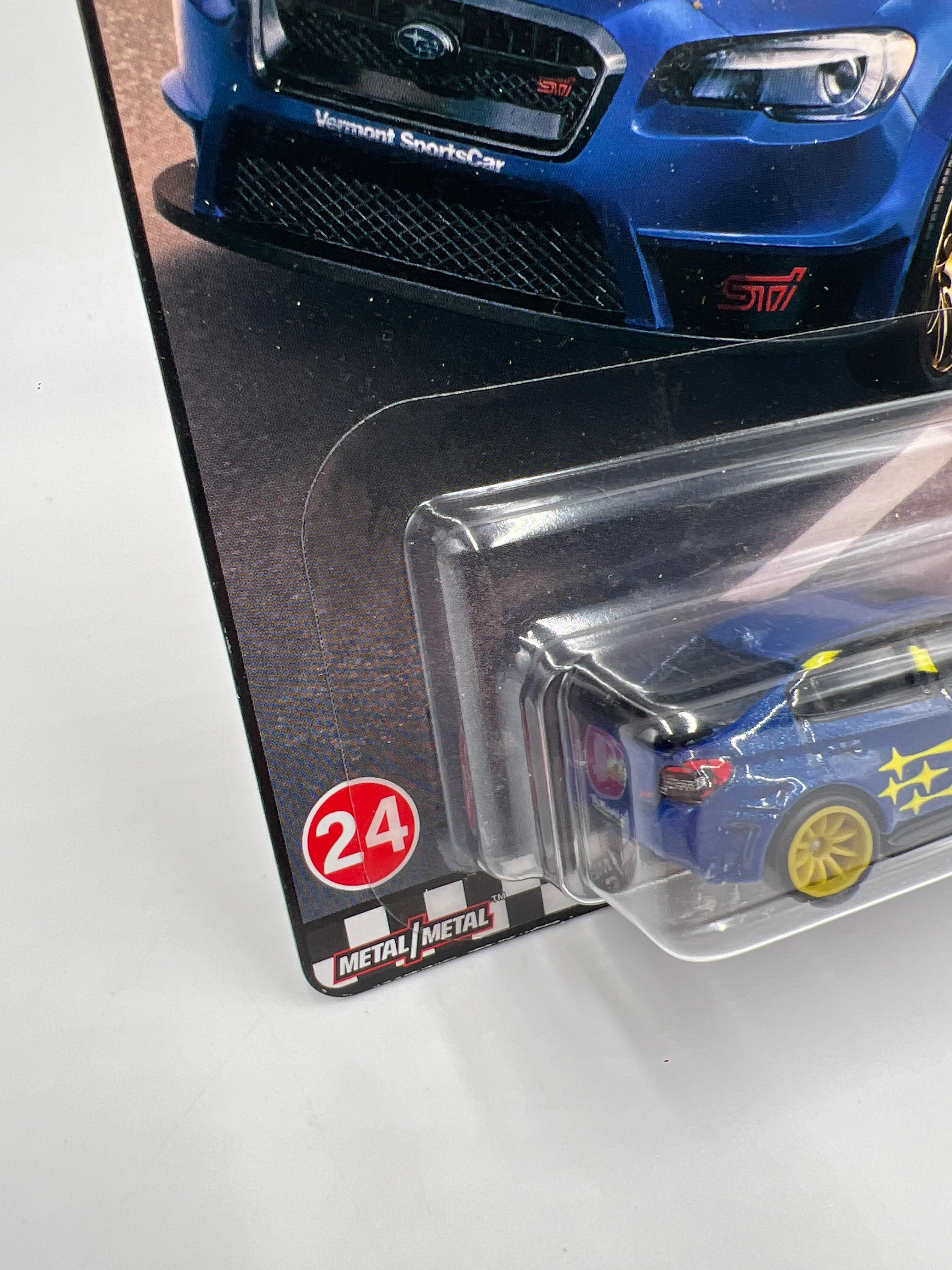 Hot Wheels Premium Boulevard #24 2019 Subaru WRX STI Blue/Yellow W/Protector - Image 4