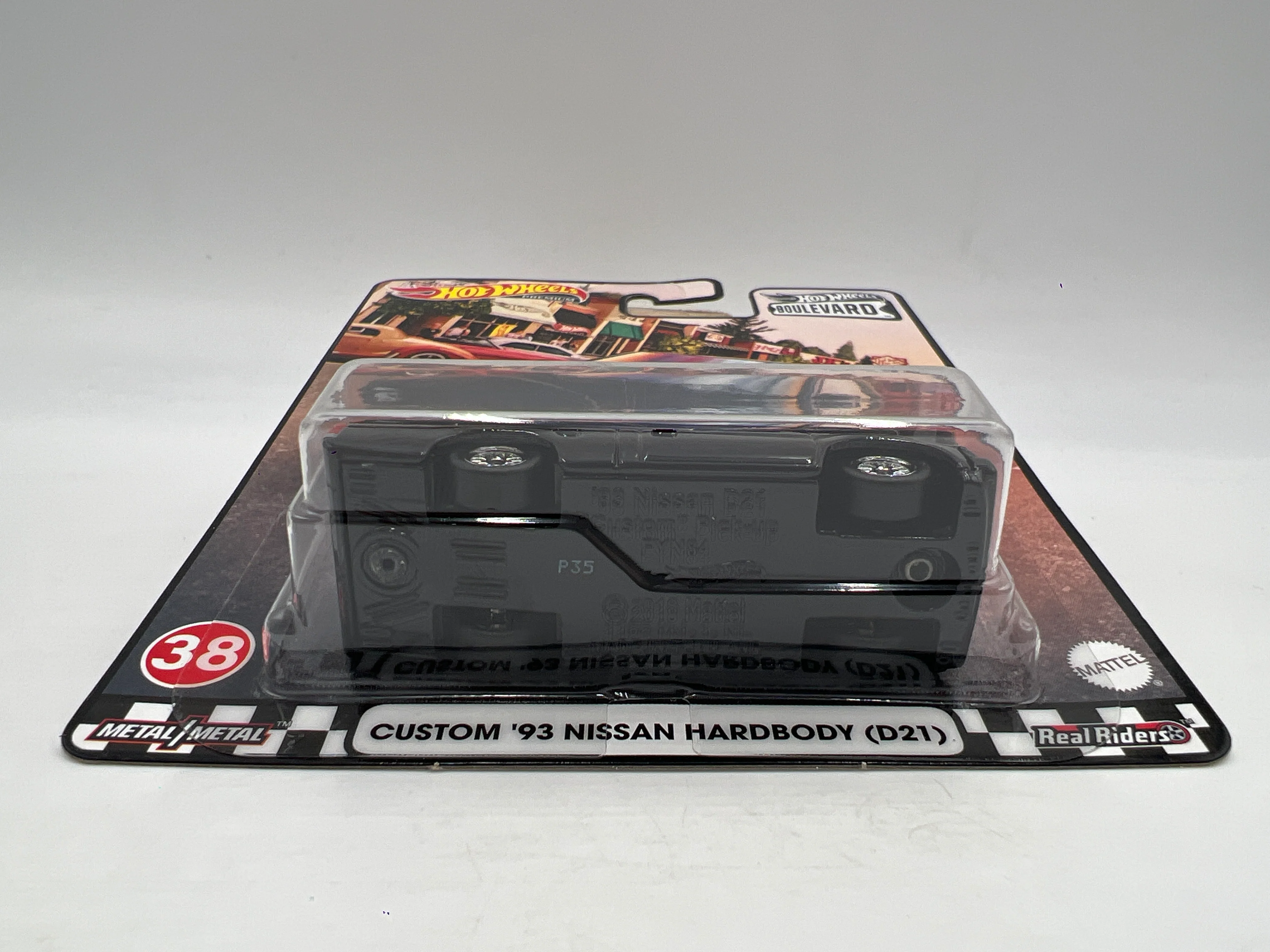 Hot Wheels Premium Boulevard #38 Custom 93 Nissan Hardbody D21 Black W/Protector - Image 5