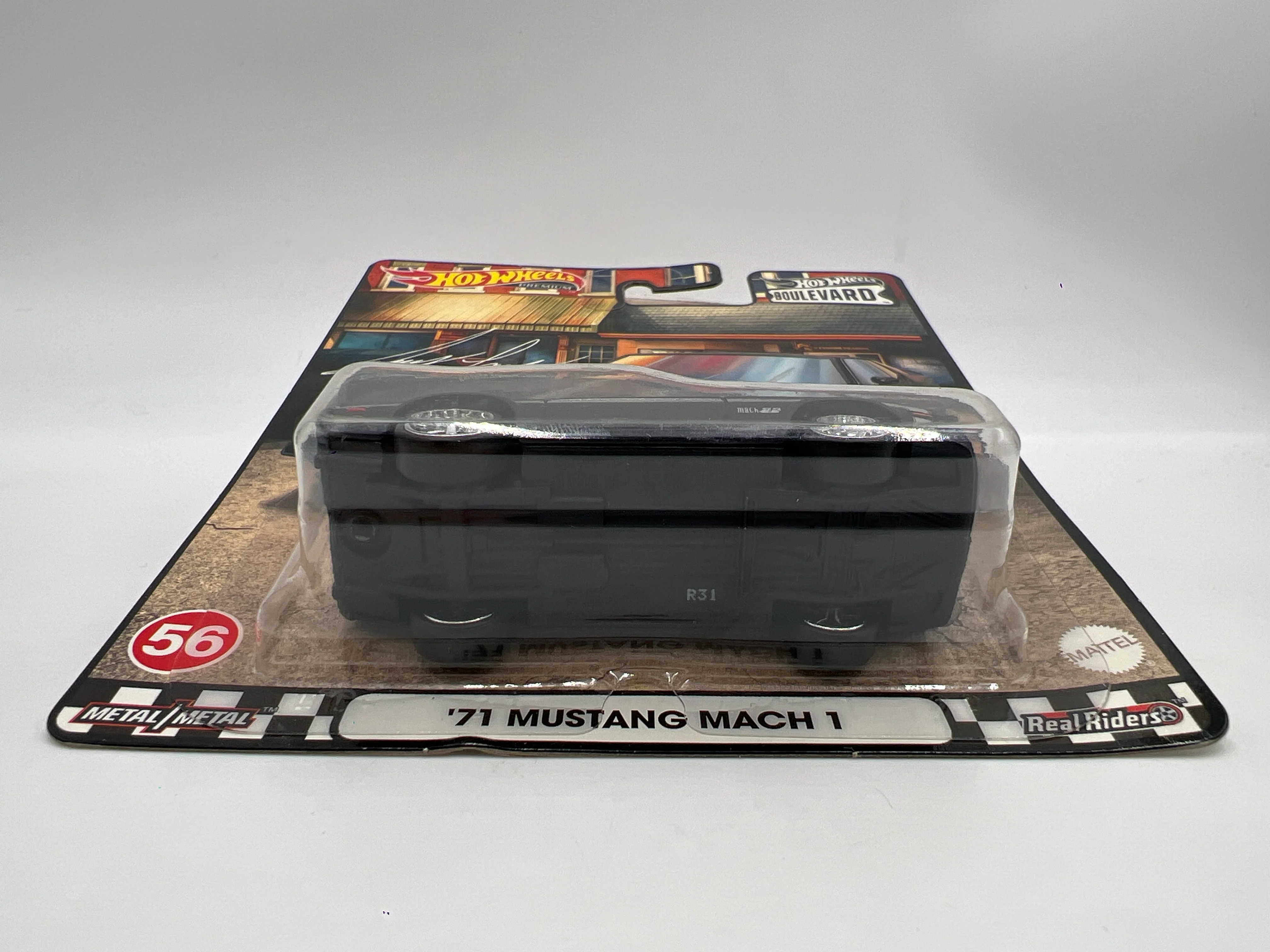 Hot Wheels Premium Boulevard #56 SIGNED By Joey Logano 71 Mustang Mach 1 Matte Black W/Protector - Image 6