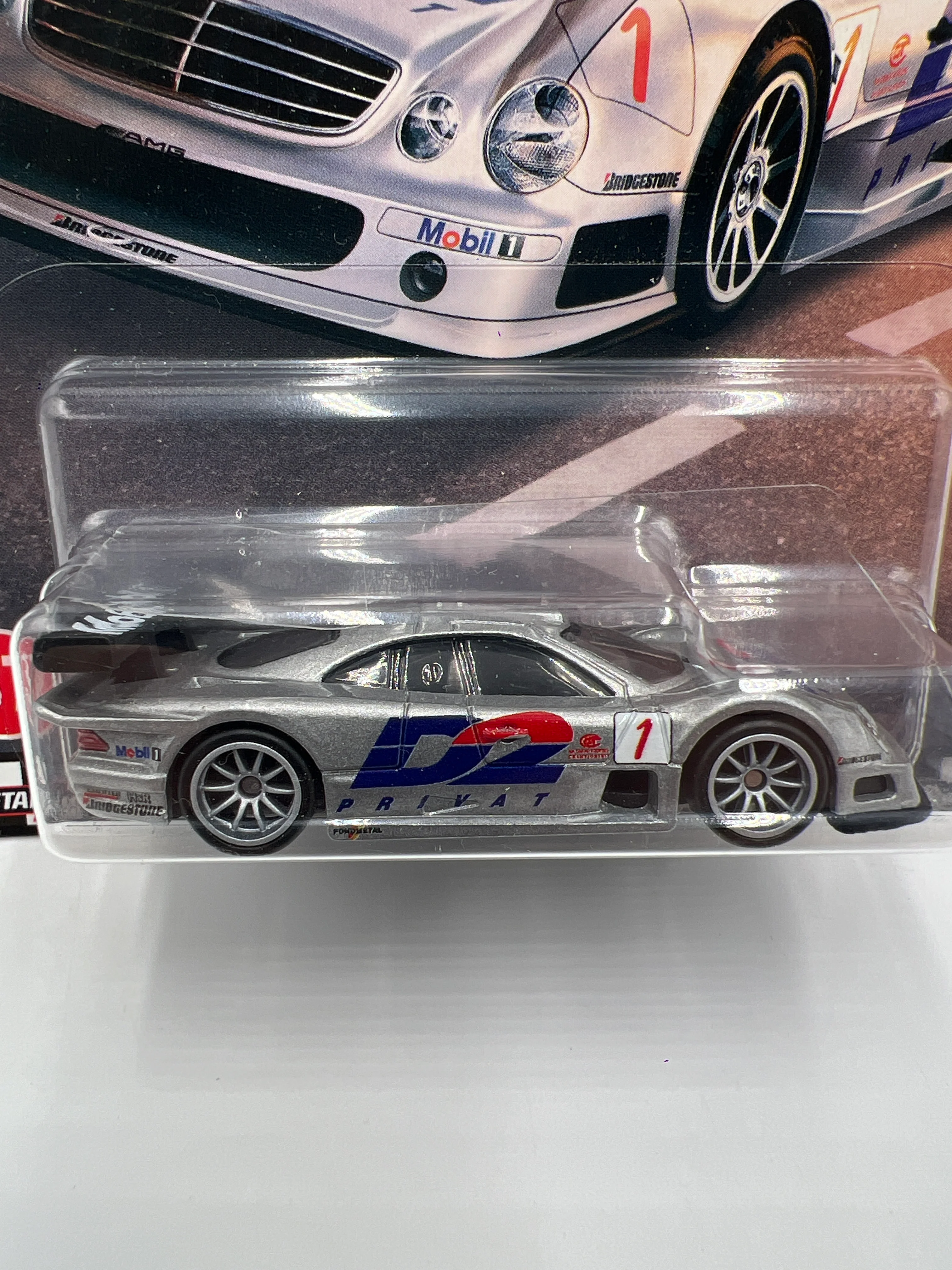 Hot Wheels Premium Boulevard #37 1997 Mercedes-Benz CLK-GTR Silver W/Protector - Image 2