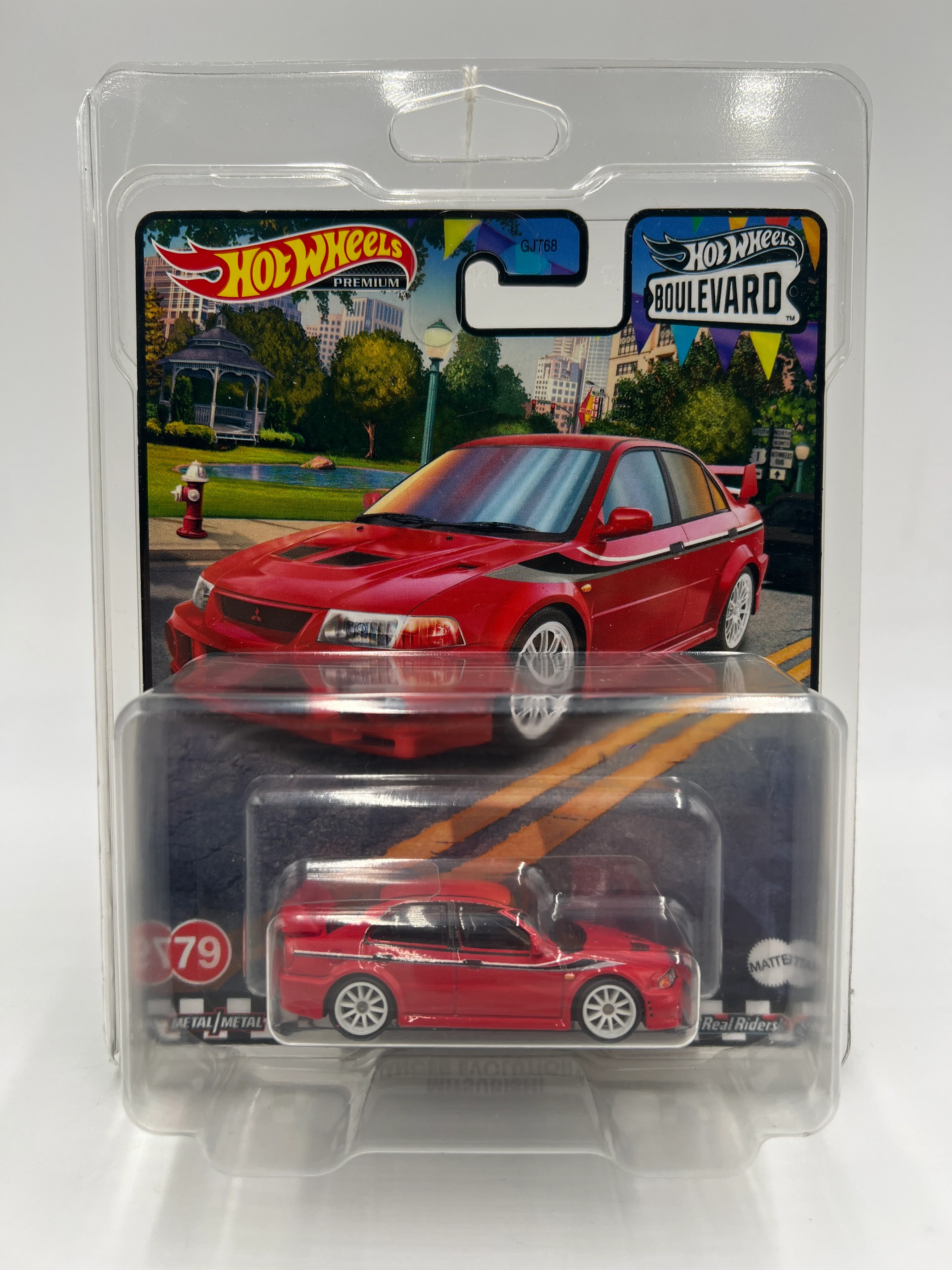 Hot Wheels Premium Boulevard #79 Mitsubishi Lancer Evolution VI Red W/Protector - Image 7