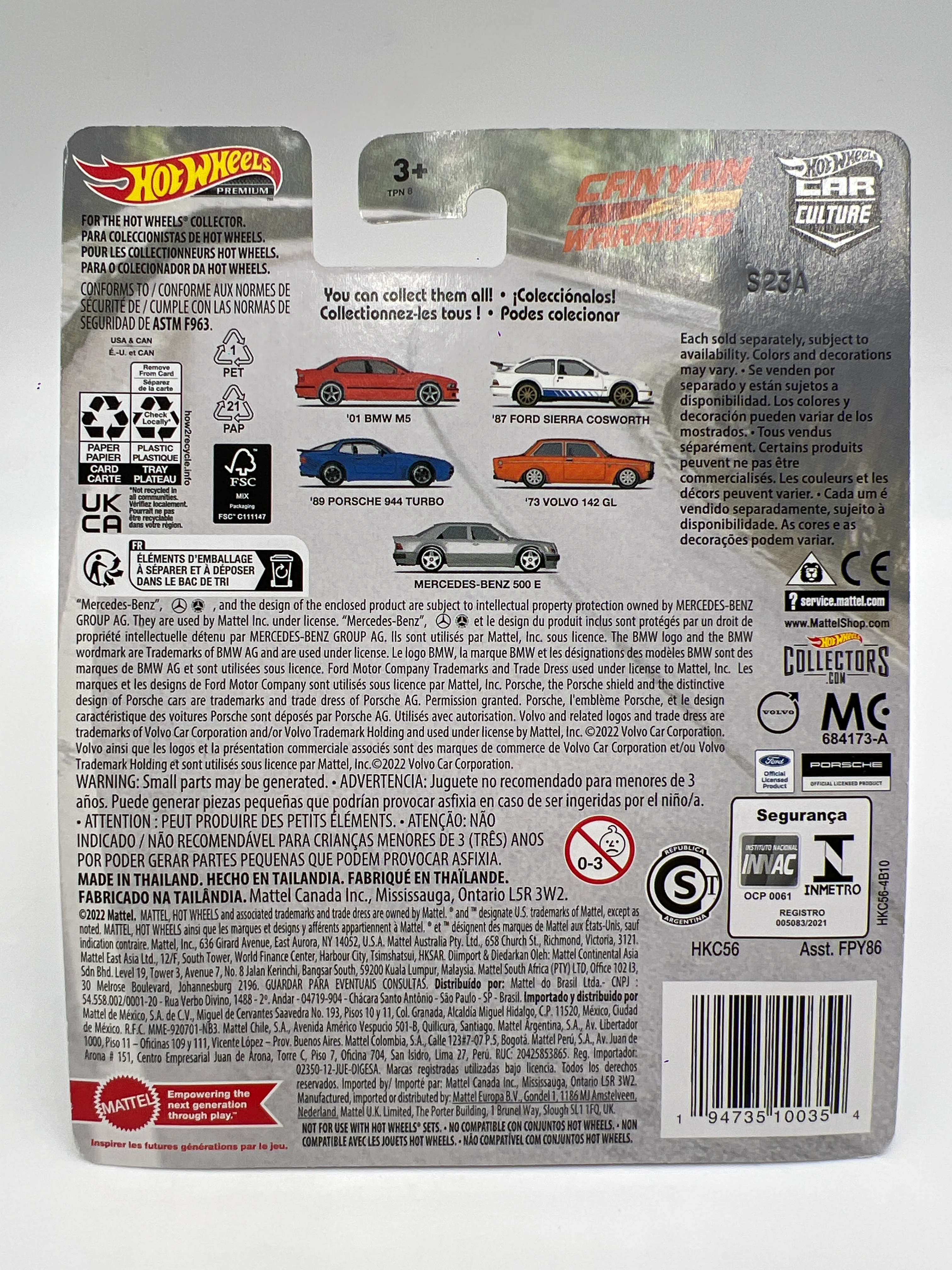 Hot Wheels Premium Canyon Warriors #3 89 Porsche 944 Turbo Blue 258C - Image 6