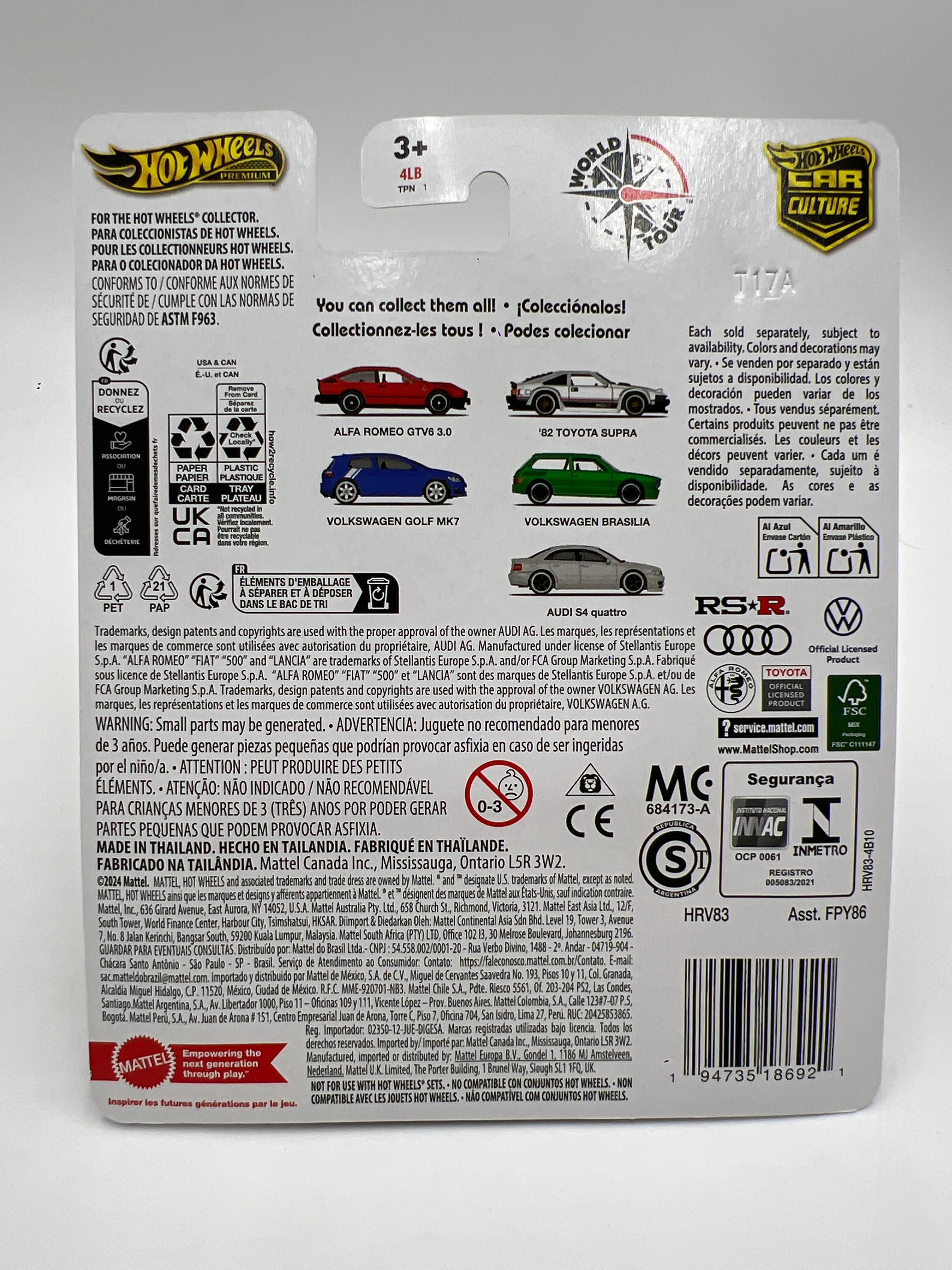 Hot Wheels Premium Car Culture CHASE World Tour #0 Alfa Romeo GTV6 3.0 Black W/Protector - Image 7