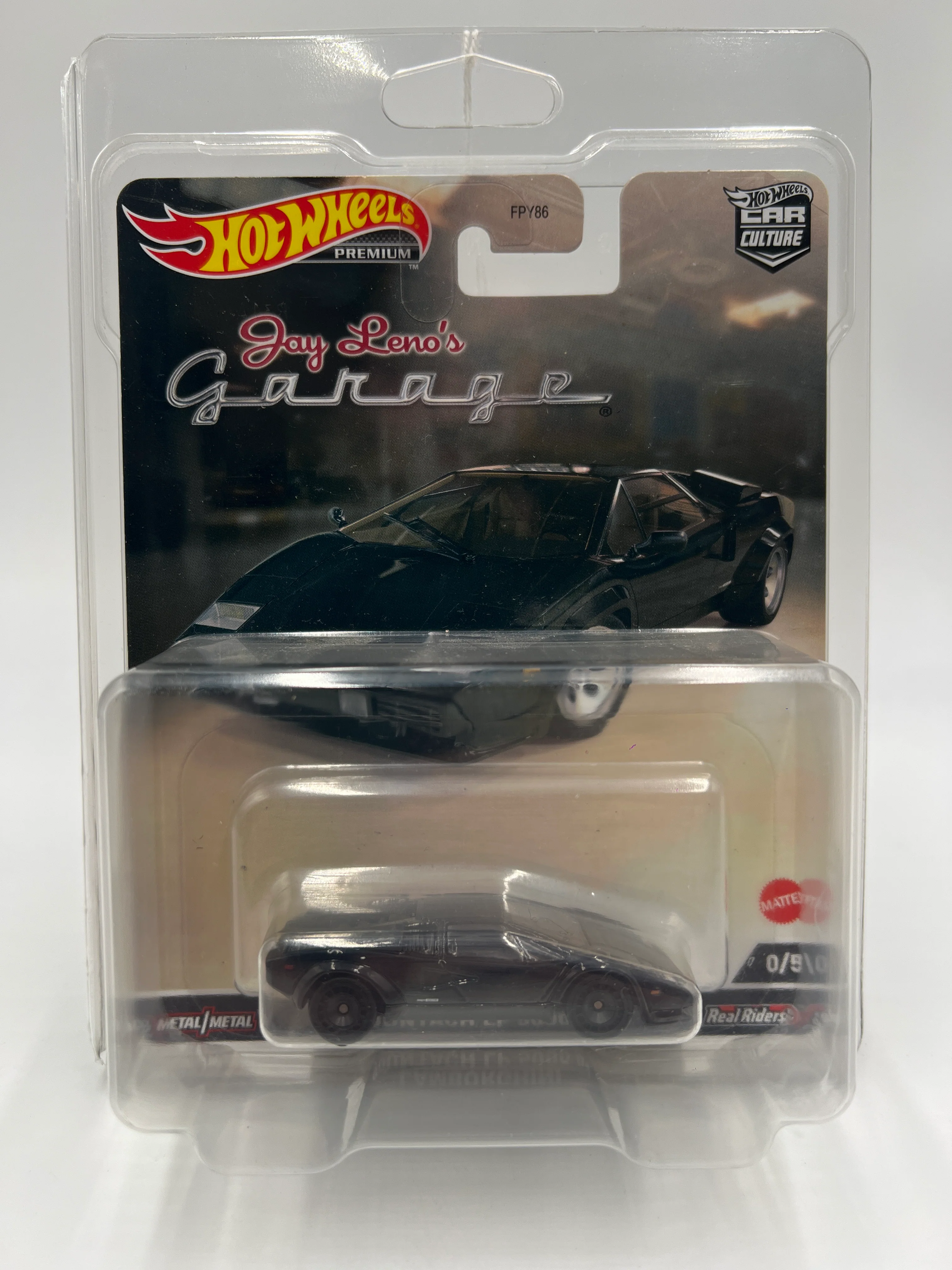 Hot Wheels Premium Car Culture CHASE Jay Lenos Garage #0 Lamborghini Countach LP 5000 QV Black W/Protector - Image 8