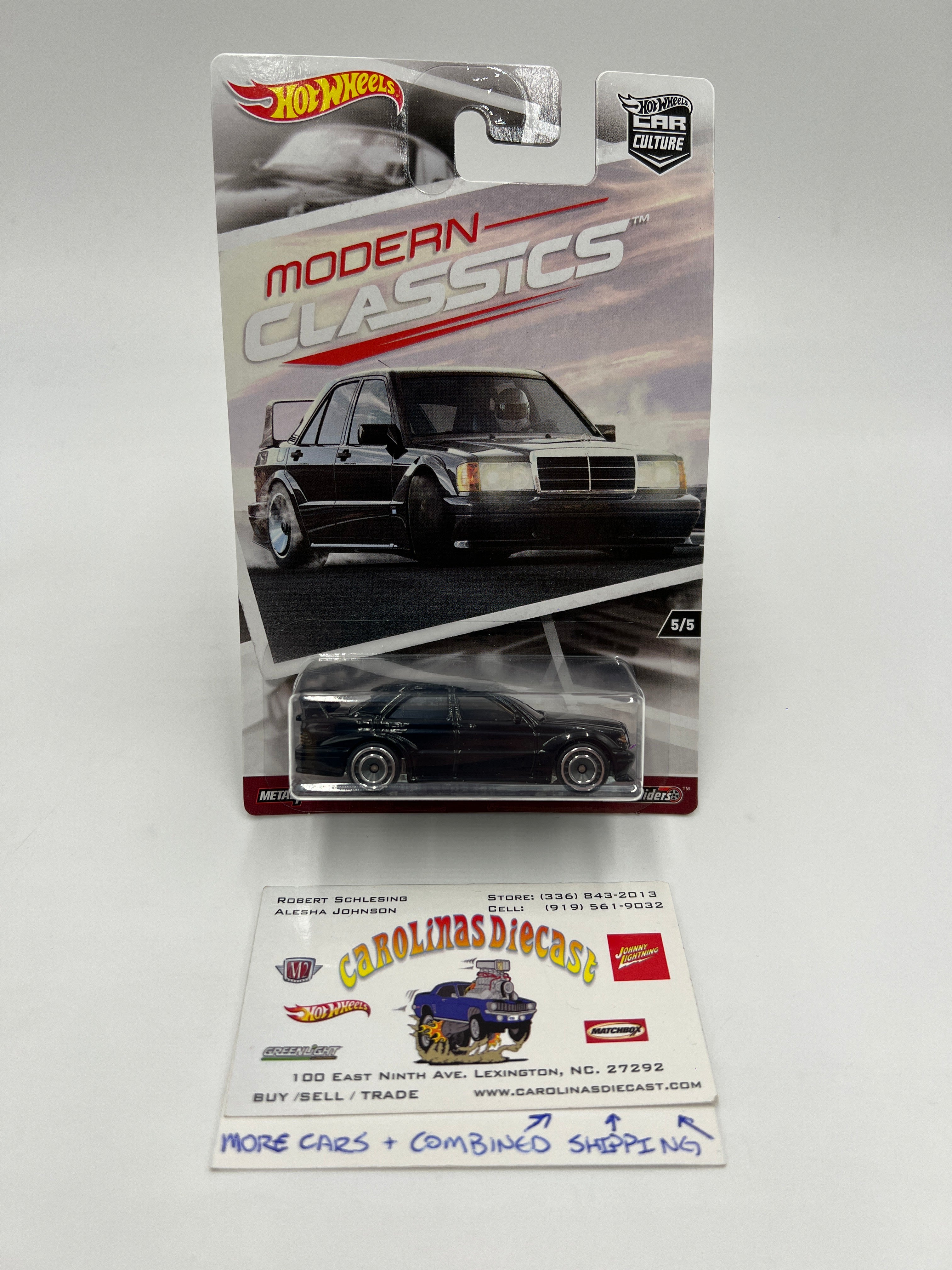 Hot Wheels Premium Car Culture Modern Classics #5 Mercedes-Benz 190E 2.5-16 EVO II Black W/Protector