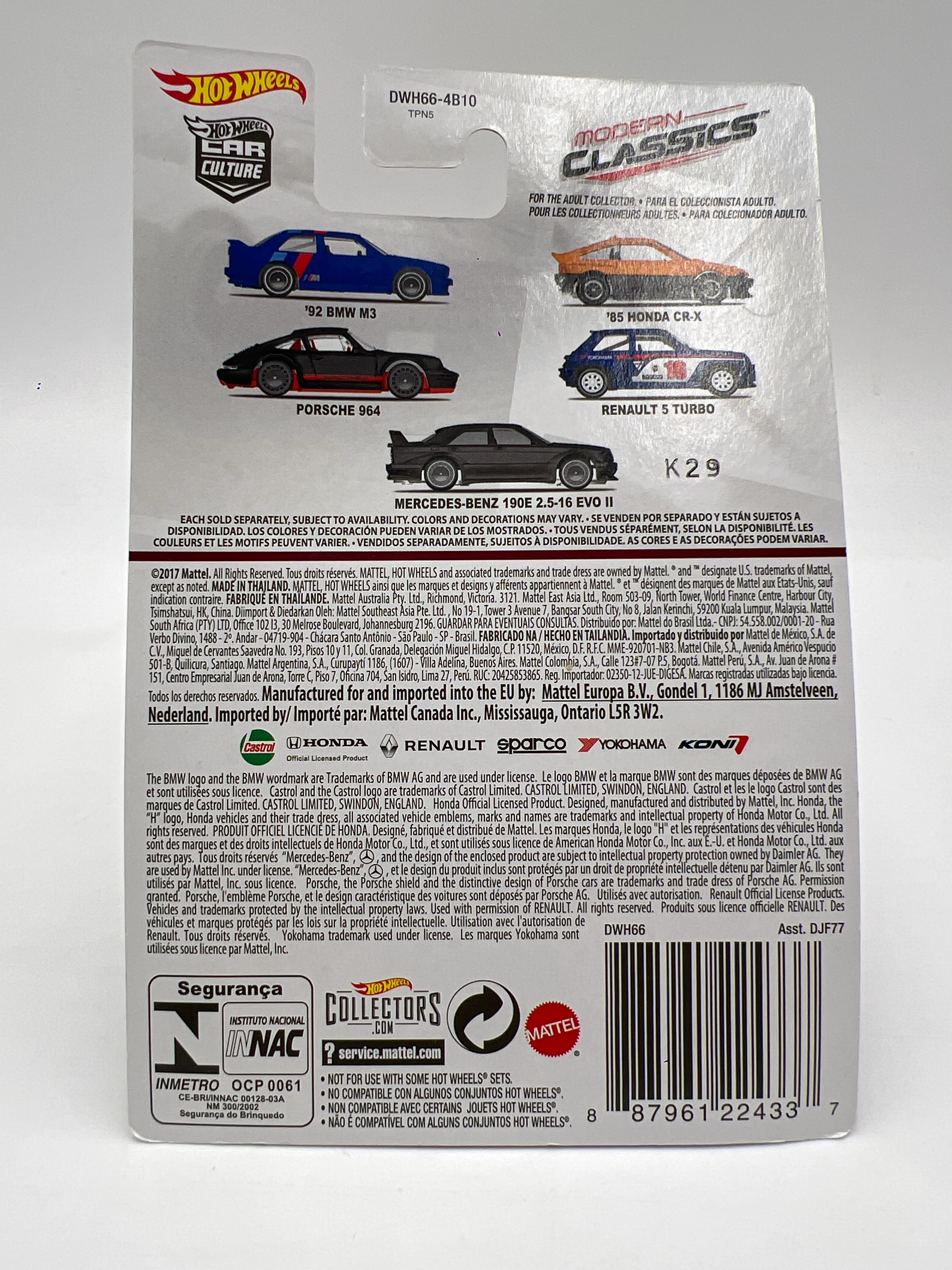 Hot Wheels Premium Car Culture Modern Classics #5 Mercedes-Benz 190E 2.5-16 EVO II Black W/Protector - Image 7