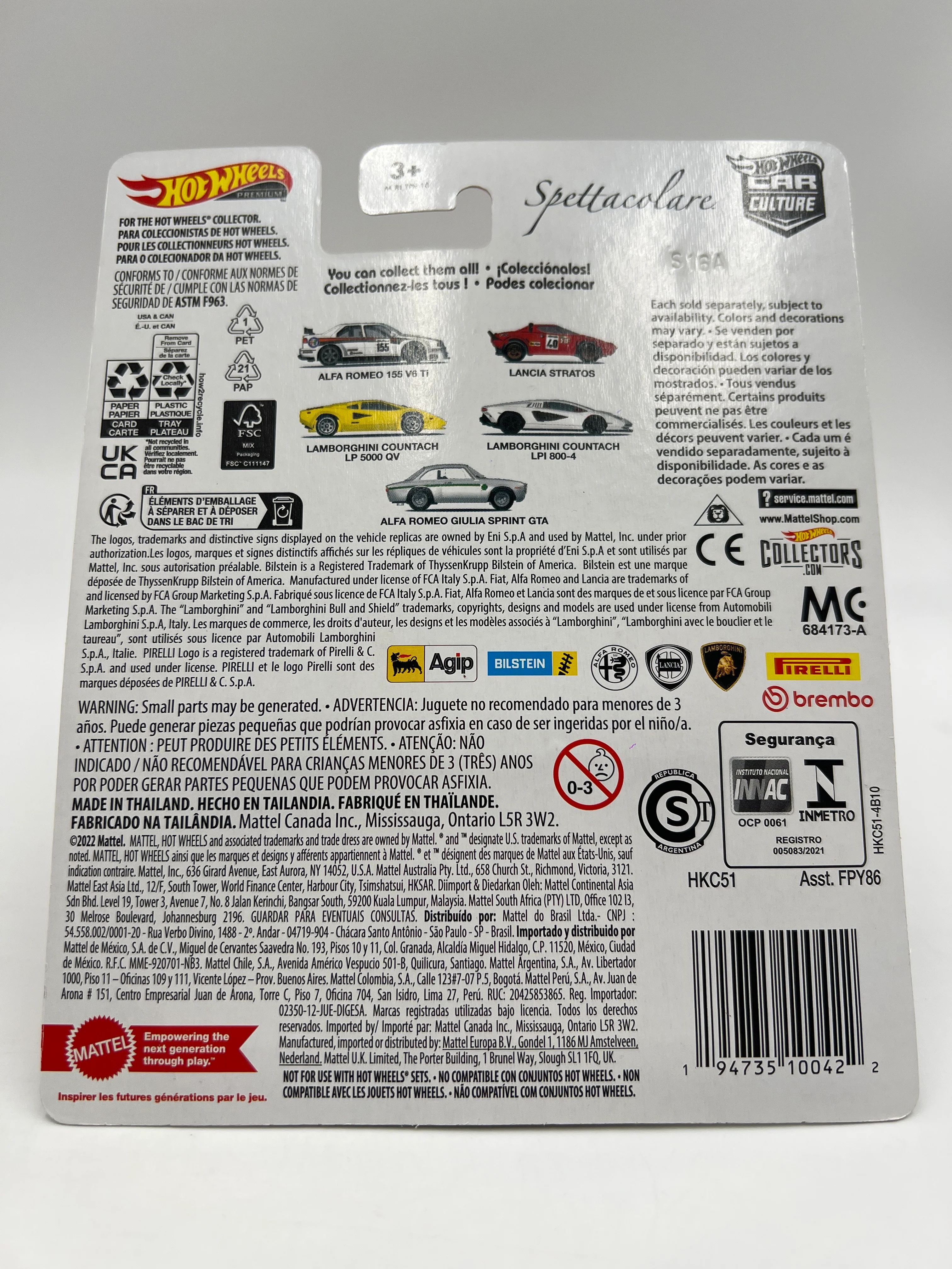 Hot Wheels Premium Car Culture Spettacolare CHASE #0 Lamborghini Countach LPI 800-4 Black W/Protector - Image 6