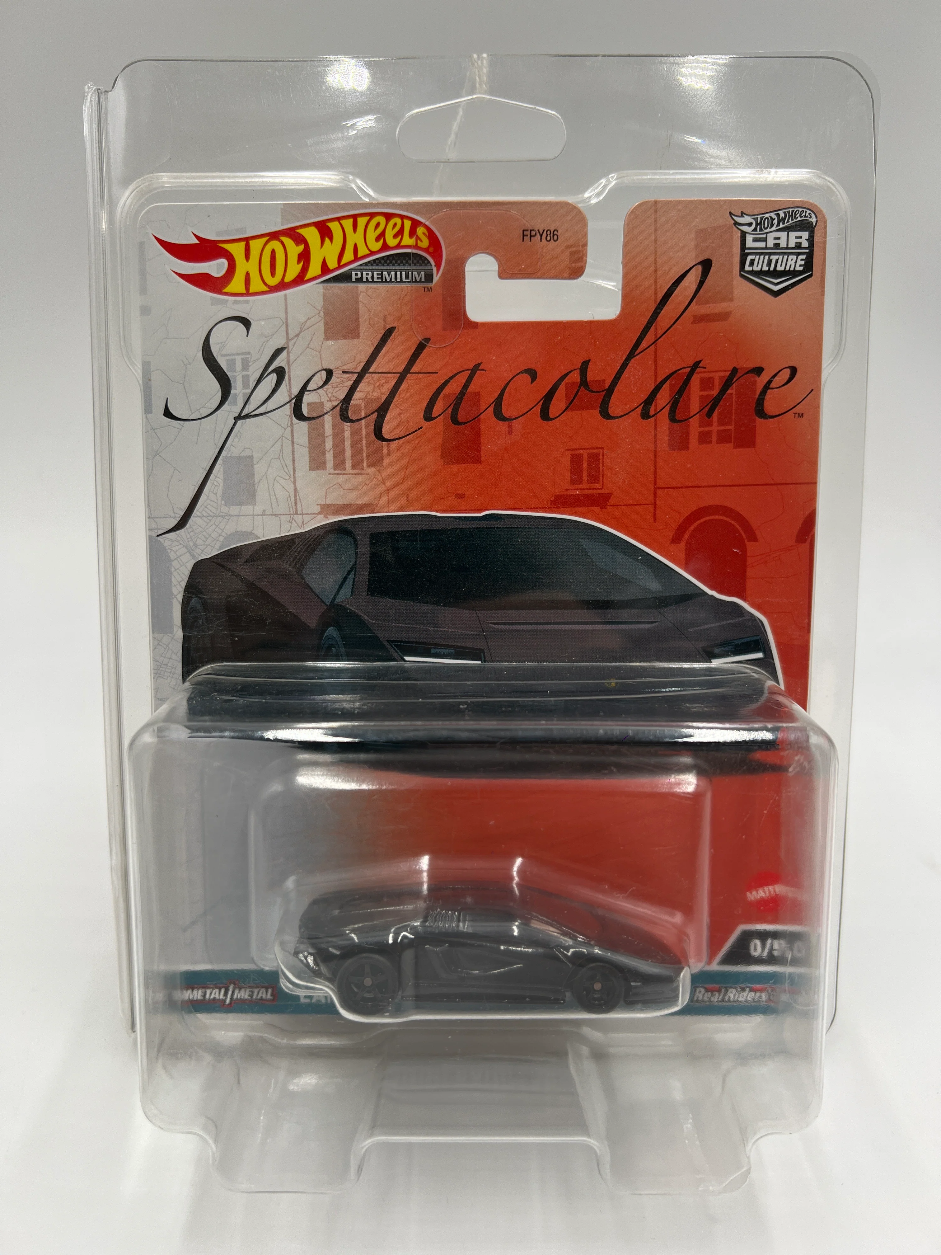 Hot Wheels Premium Car Culture Spettacolare CHASE #0 Lamborghini Countach LPI 800-4 Black W/Protector - Image 7