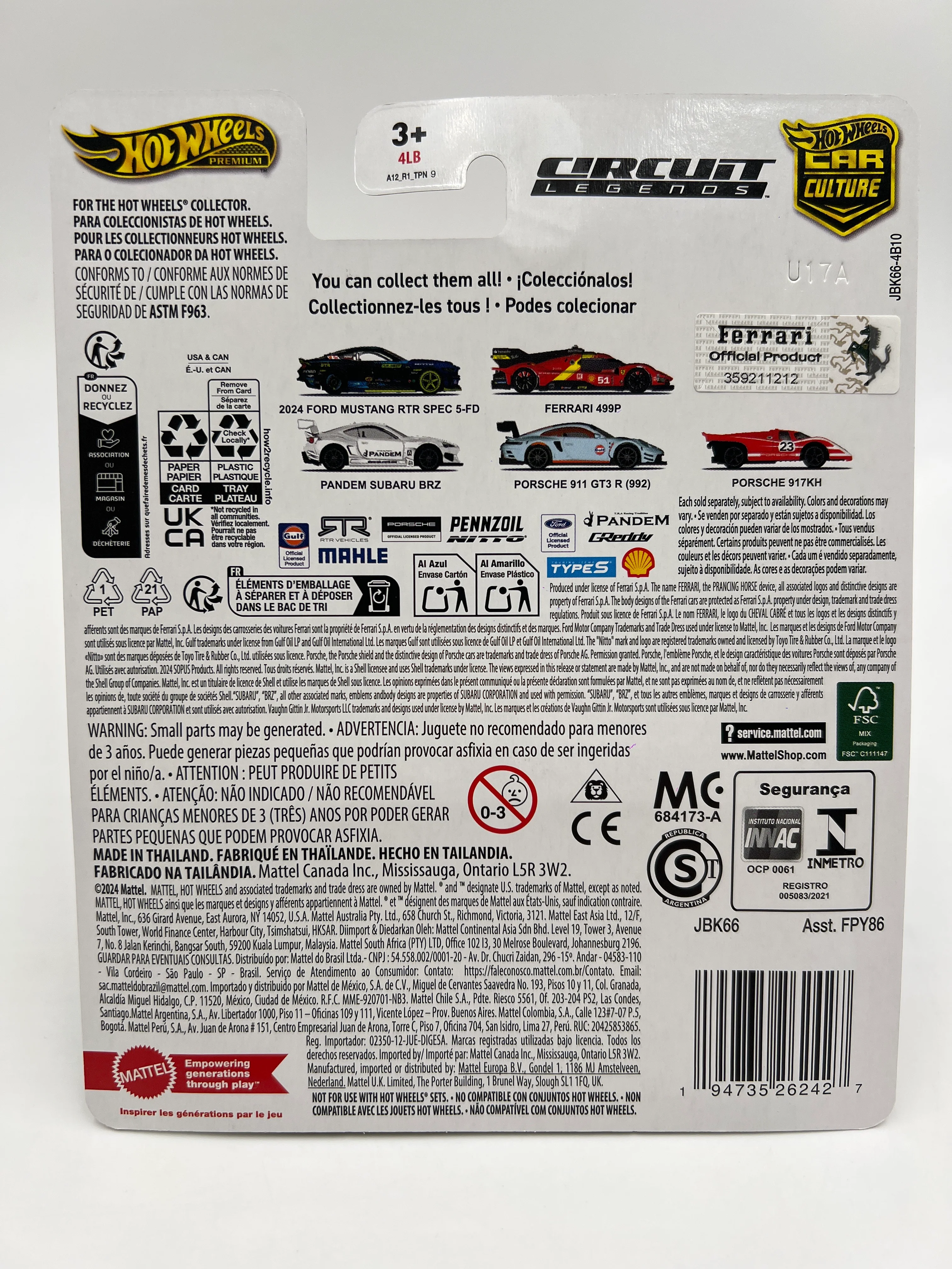 Hot Wheels Premium Car Culture Circuit Legends CHASE #0 Ferrari 499P Black W/Protector - Image 6