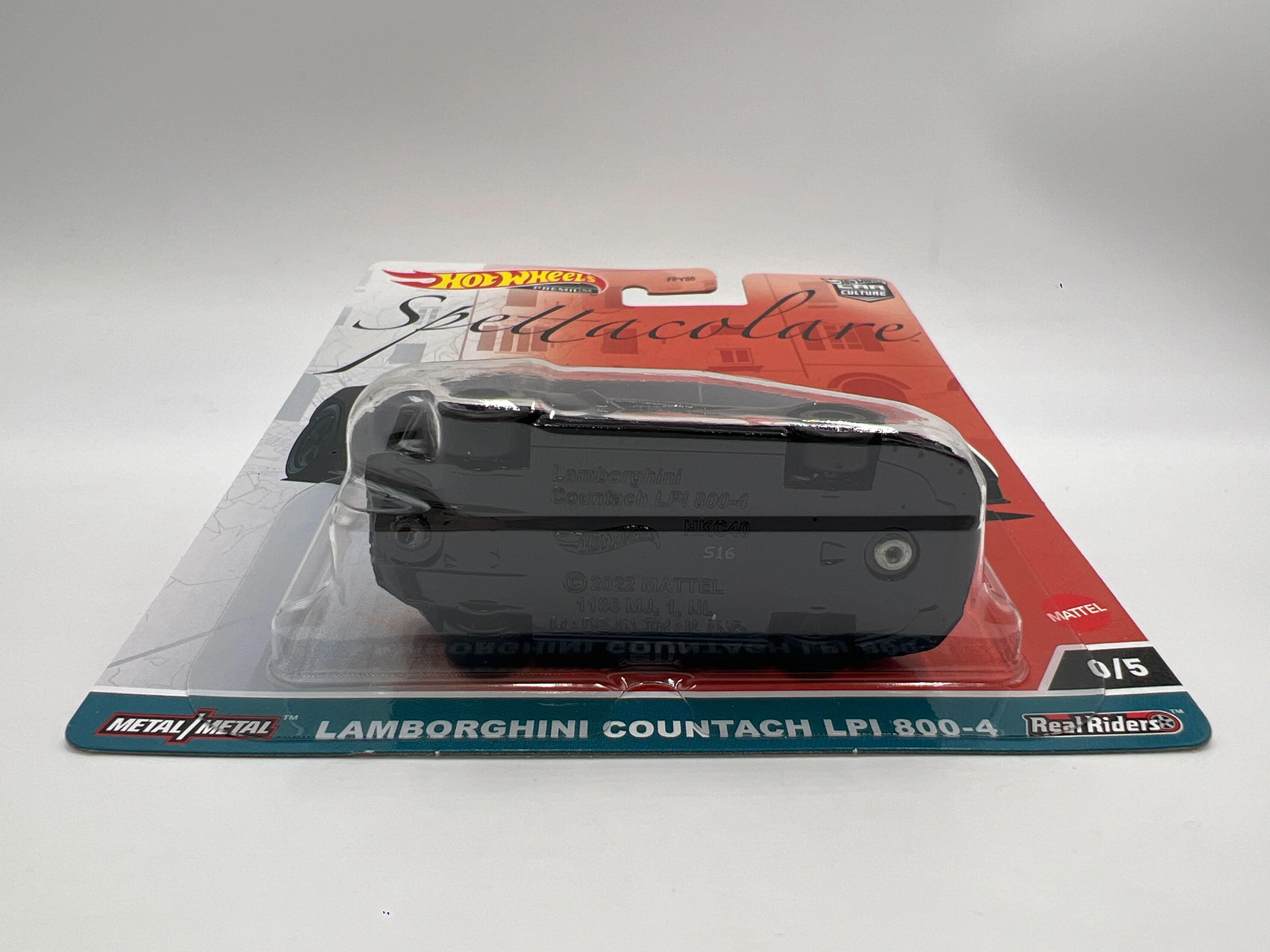 Hot Wheels Premium Car Culture Spettacolare CHASE #0 Lamborghini Countach LPI 800-4 Black W/Protector - Image 5