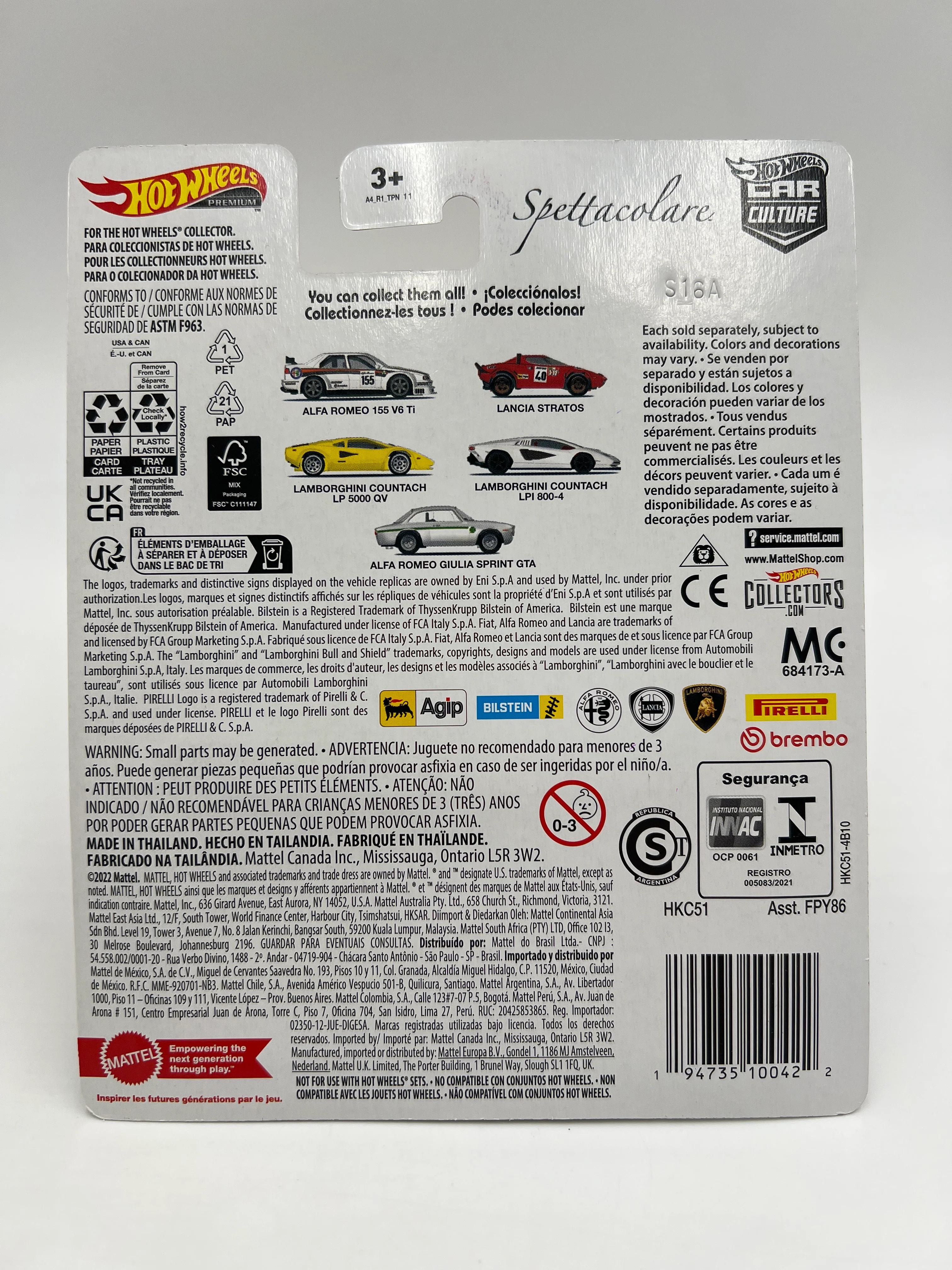 Hot Wheels Premium Car Culture Spettacolare CHASE #0 Lamborghini Countach LPI 800-4 Black W/Protector - Image 6
